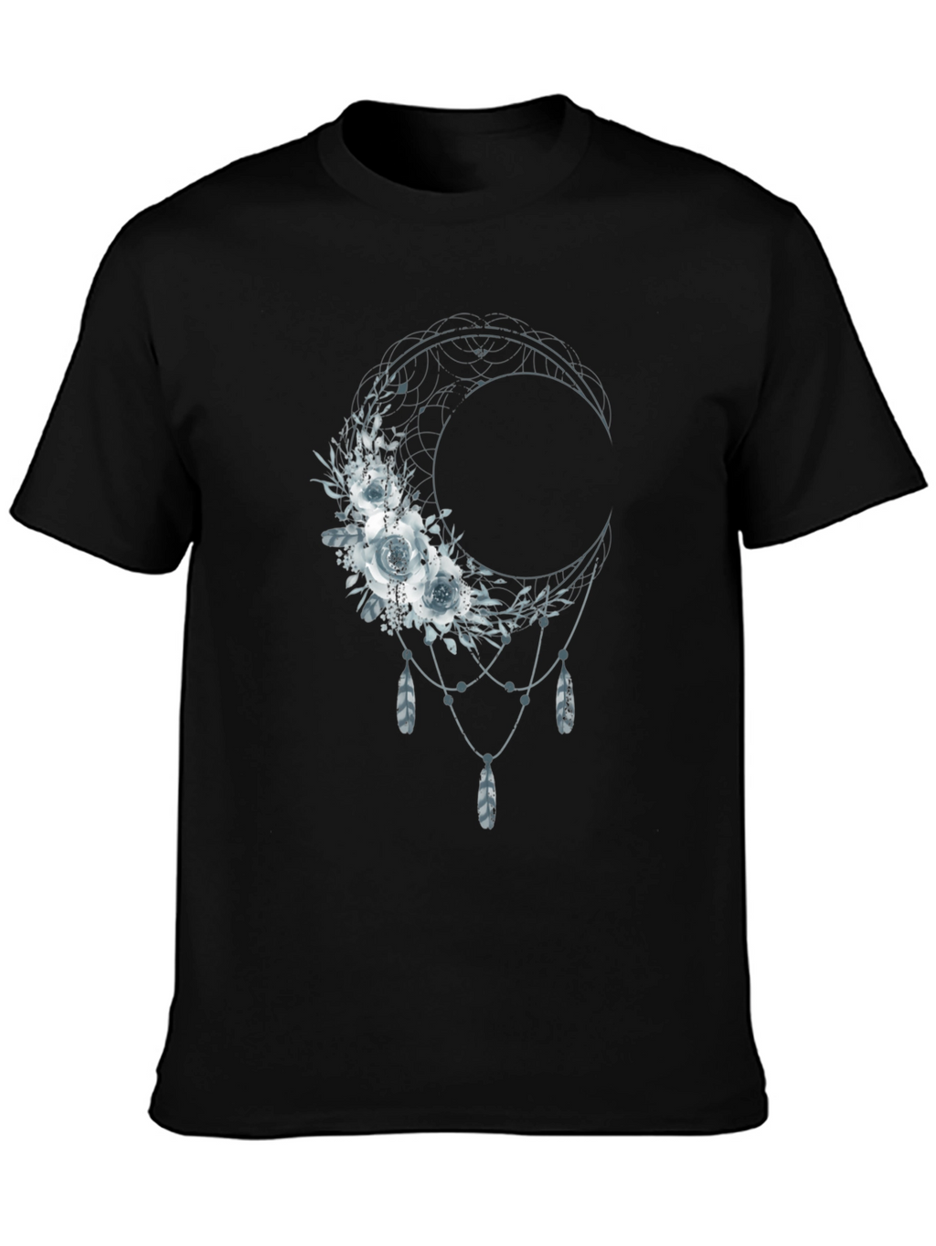 Floral Moon Graphic Tee - Dreamy Bohemian Shirt