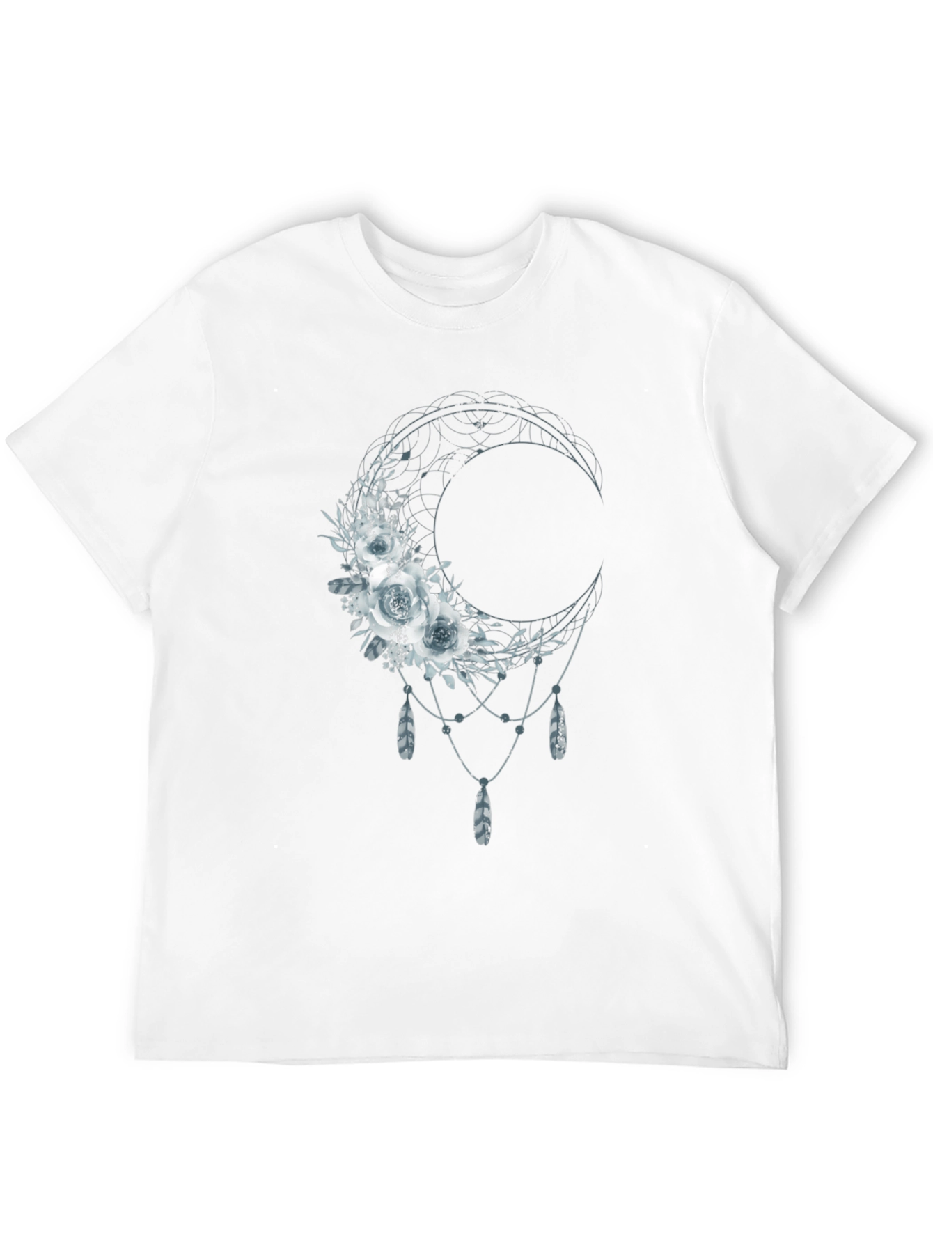 Floral Moon Graphic Tee - Dreamy Bohemian Shirt