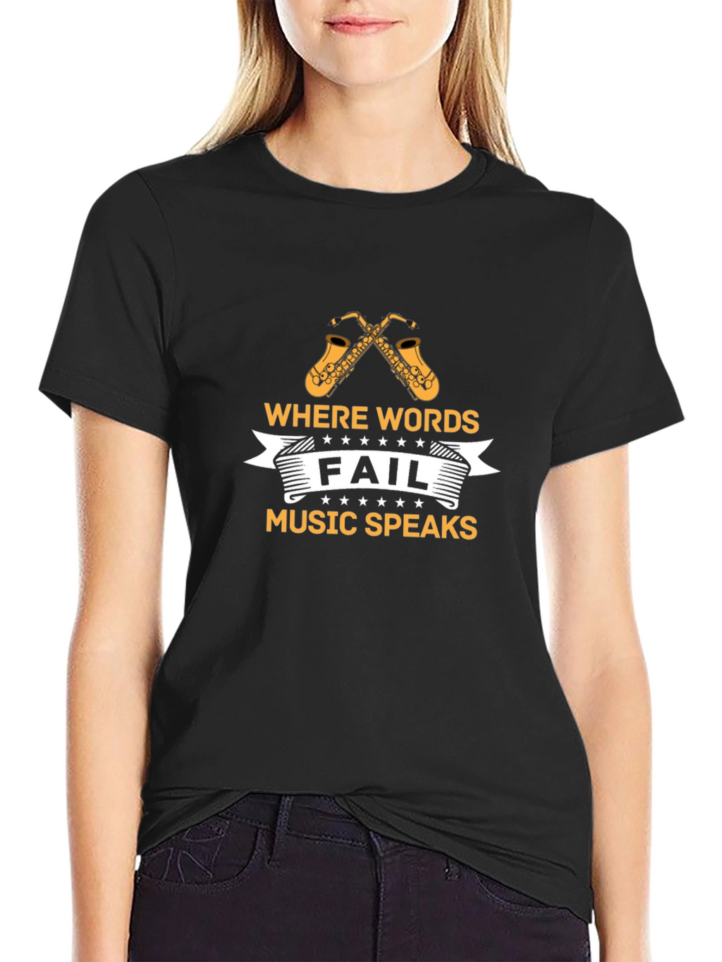 Music Speaks T-Shirt - Saxophone Design