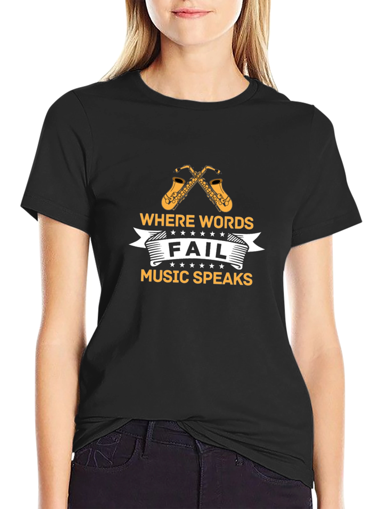 Music Speaks T-Shirt - Saxophone Design
