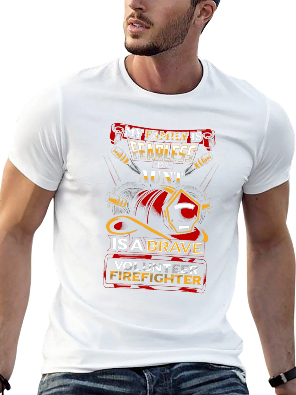 Fearless Aunt Volunteer Firefighter T-Shirt