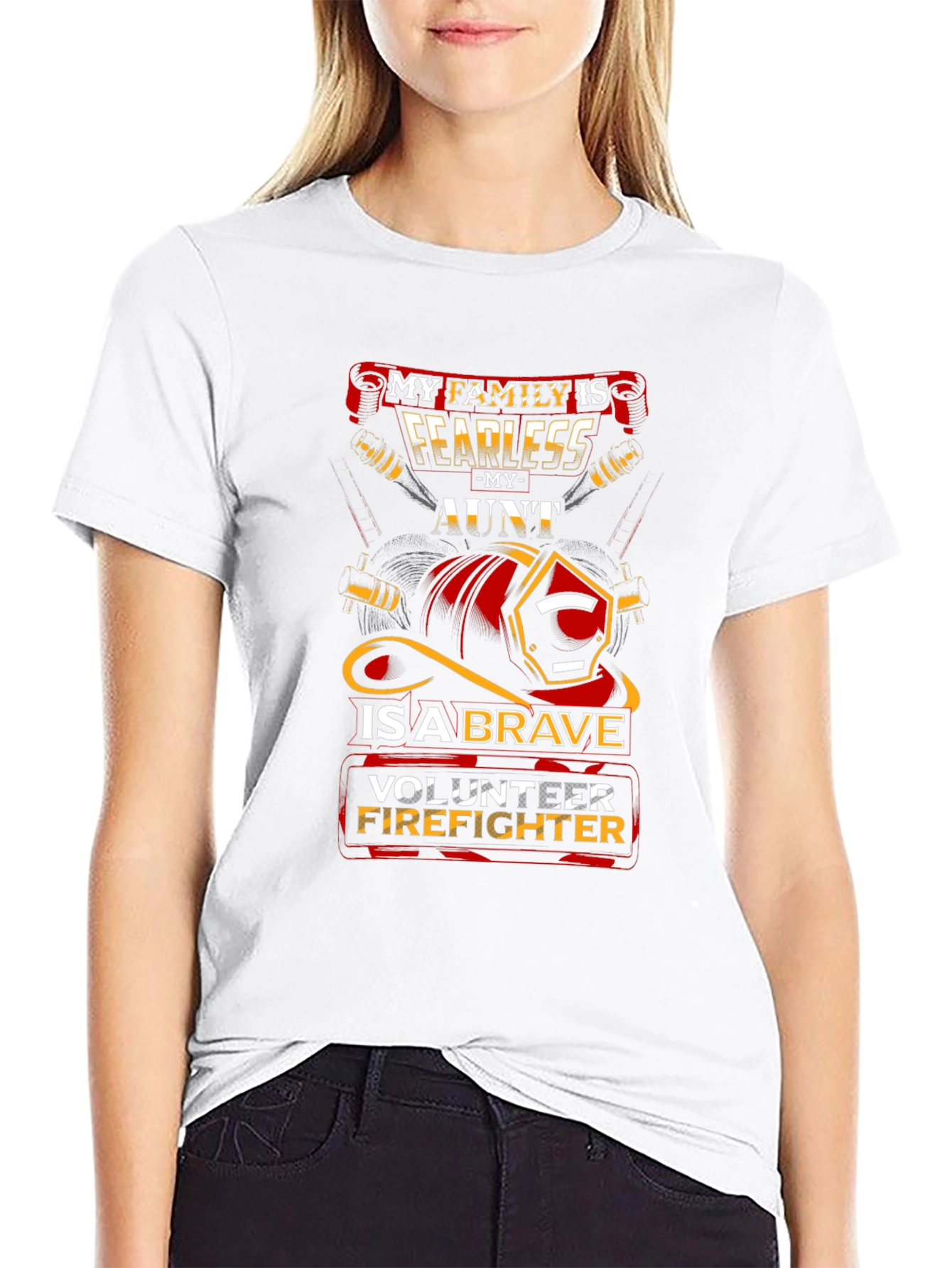 Fearless Aunt Volunteer Firefighter T-Shirt