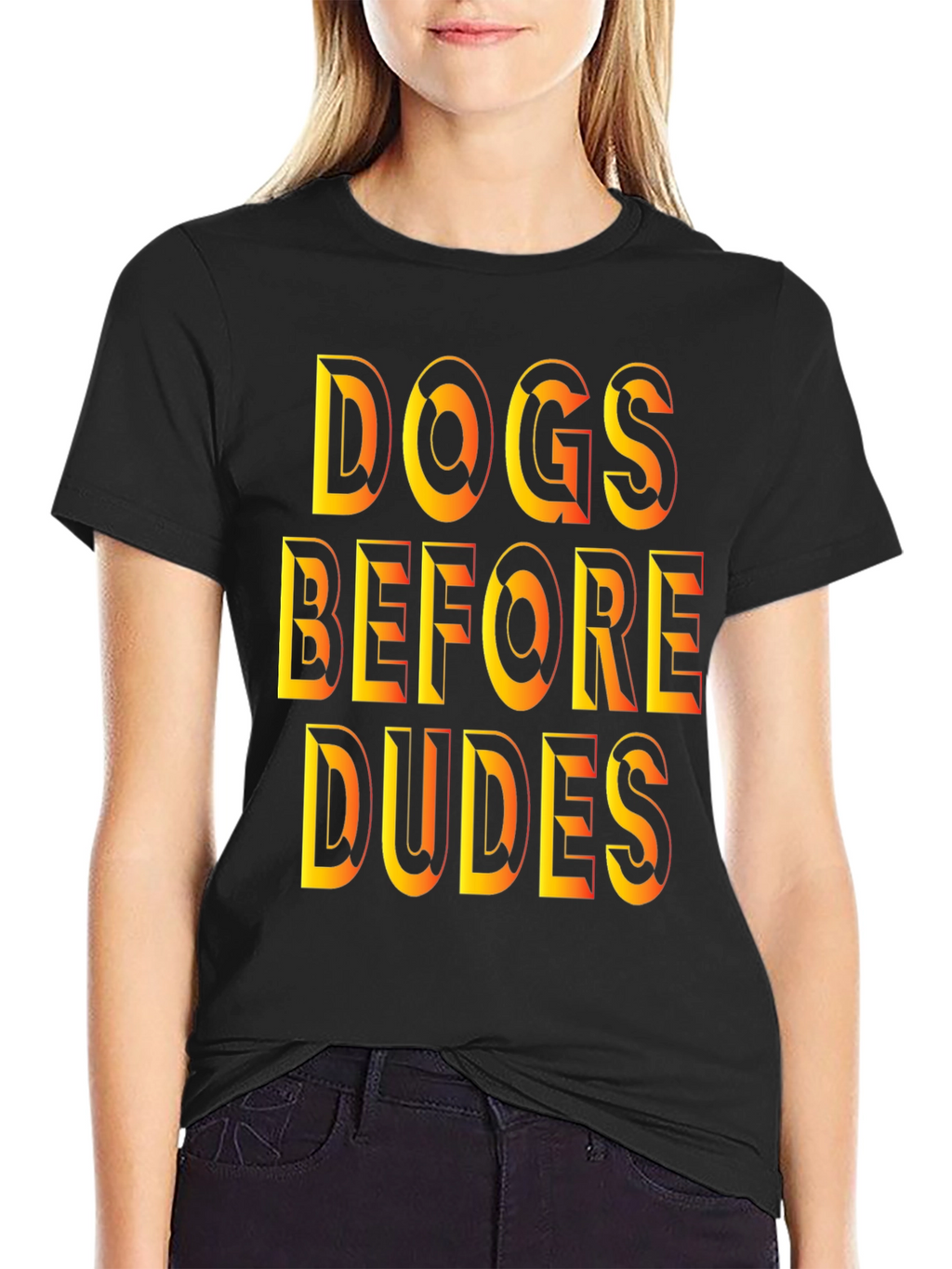 Dogs Before Dudes Graphic Tee - Black