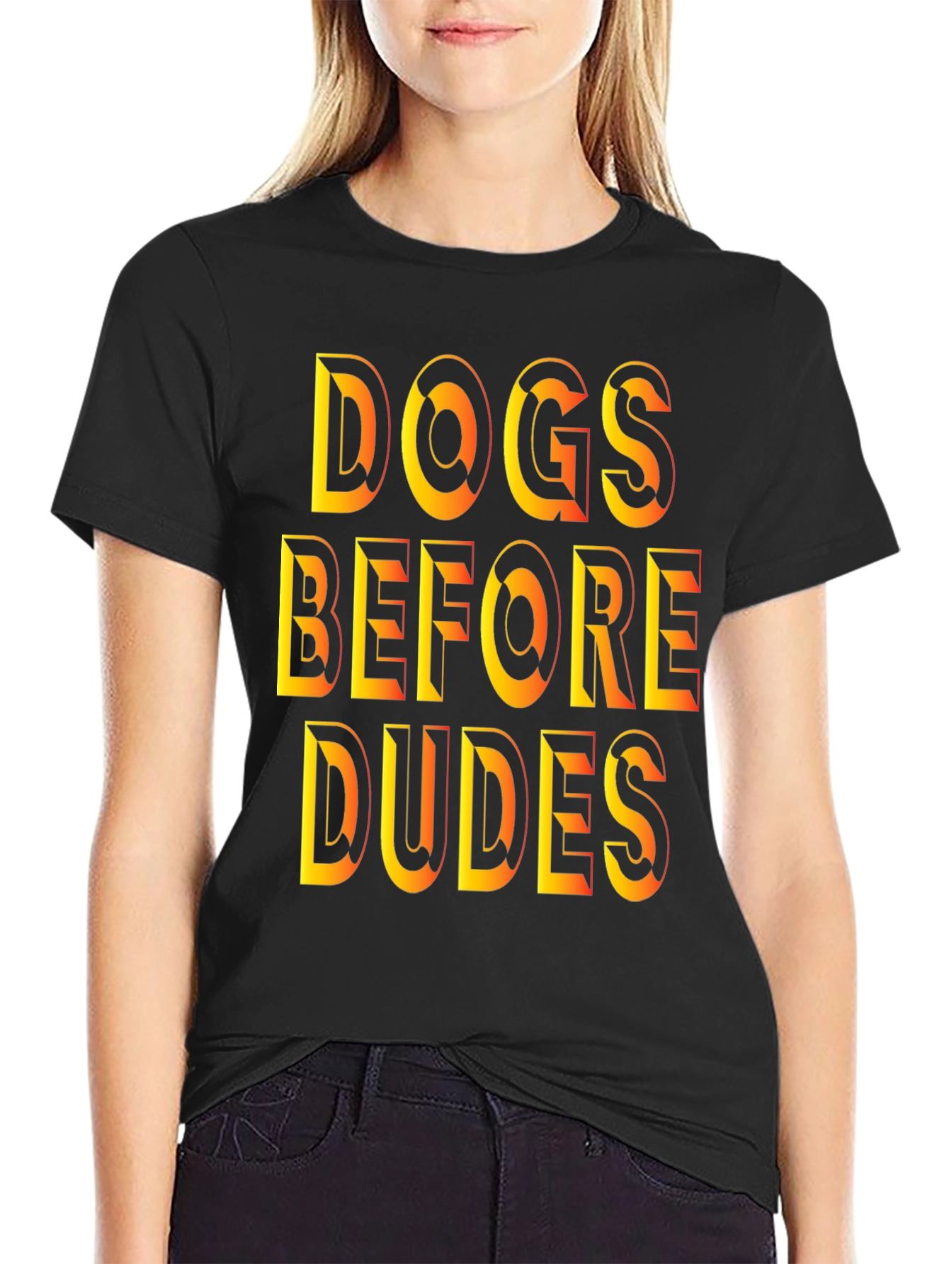 Dogs Before Dudes Graphic Tee - Black