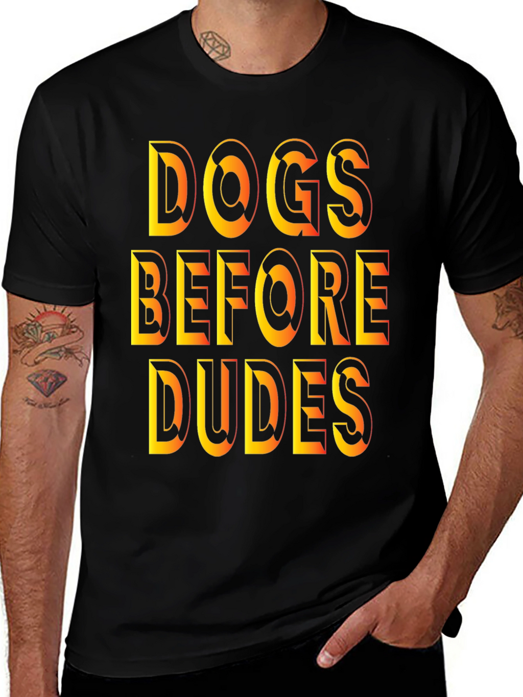 Dogs Before Dudes Graphic Tee - Black
