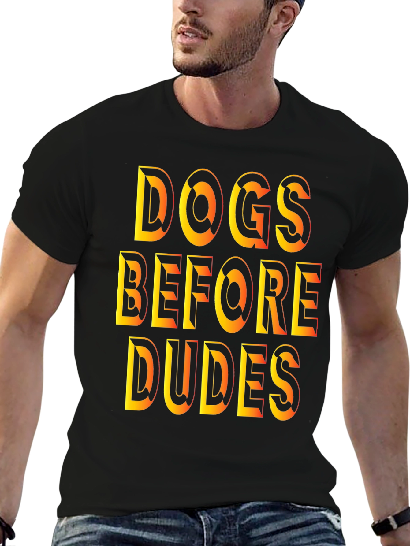 Dogs Before Dudes Graphic Tee - Black