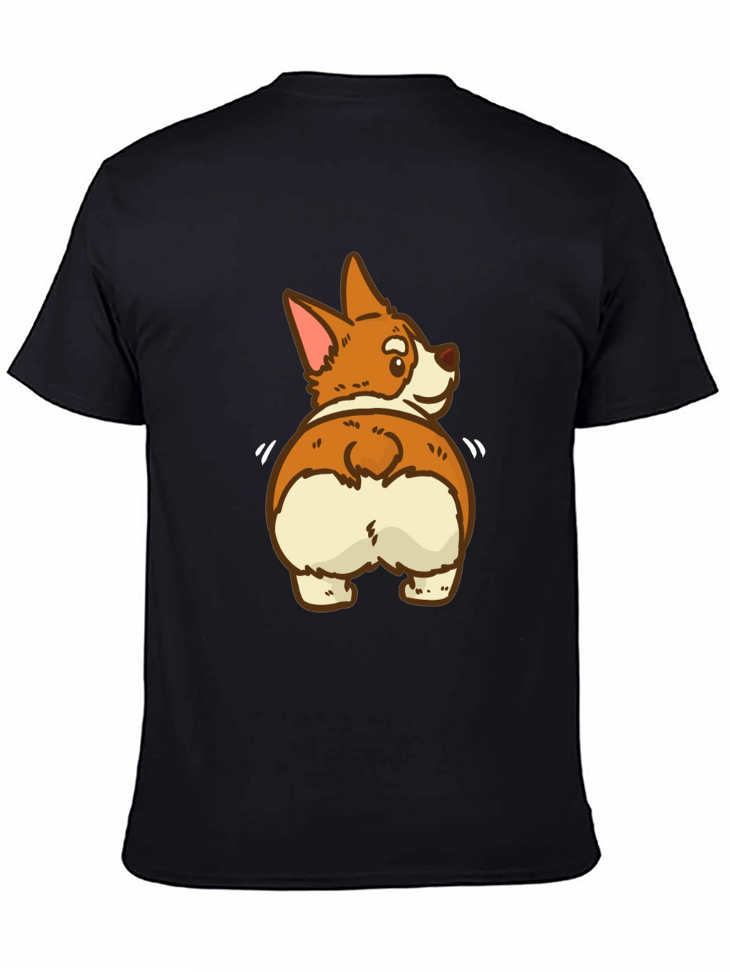 Funny Corgi Butt Black T-Shirt