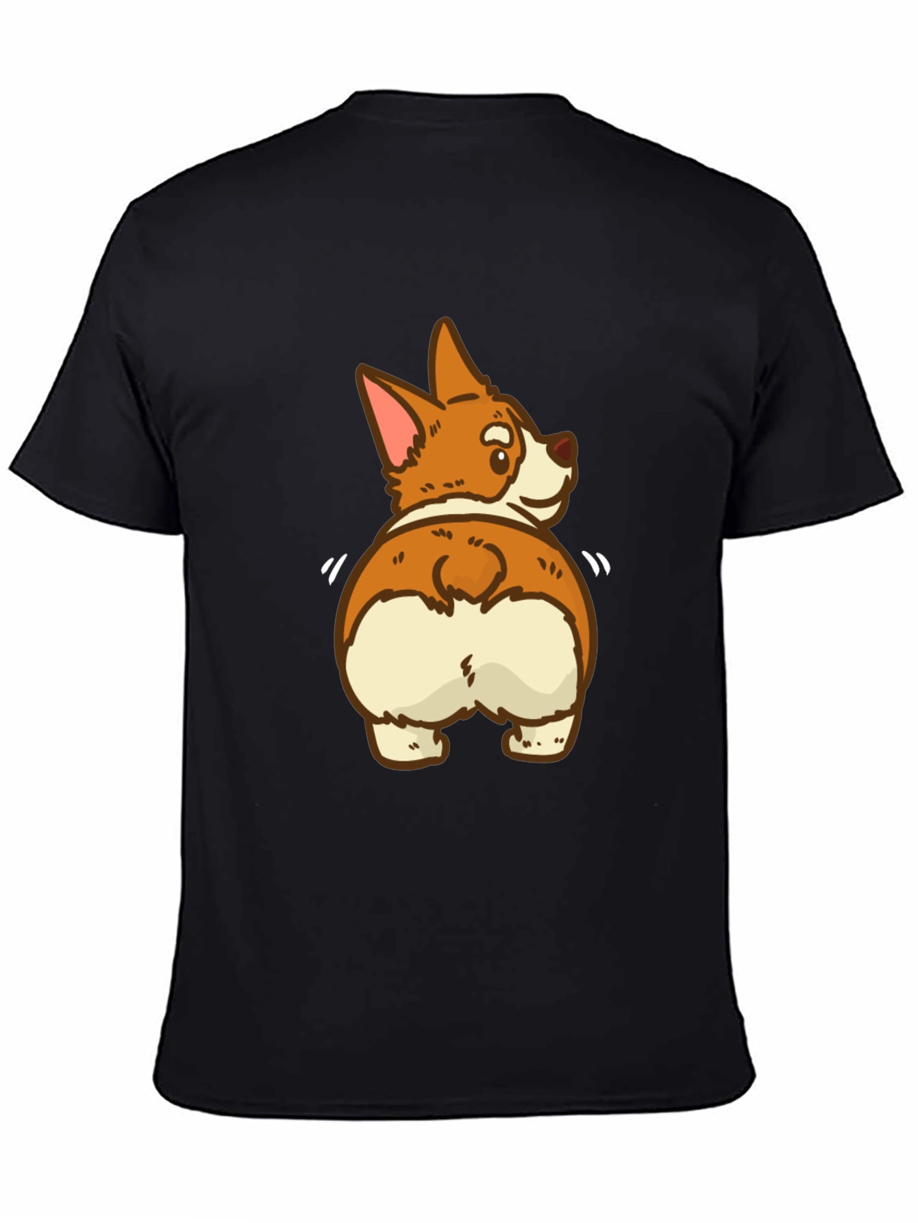 Funny Corgi Butt Black T-Shirt