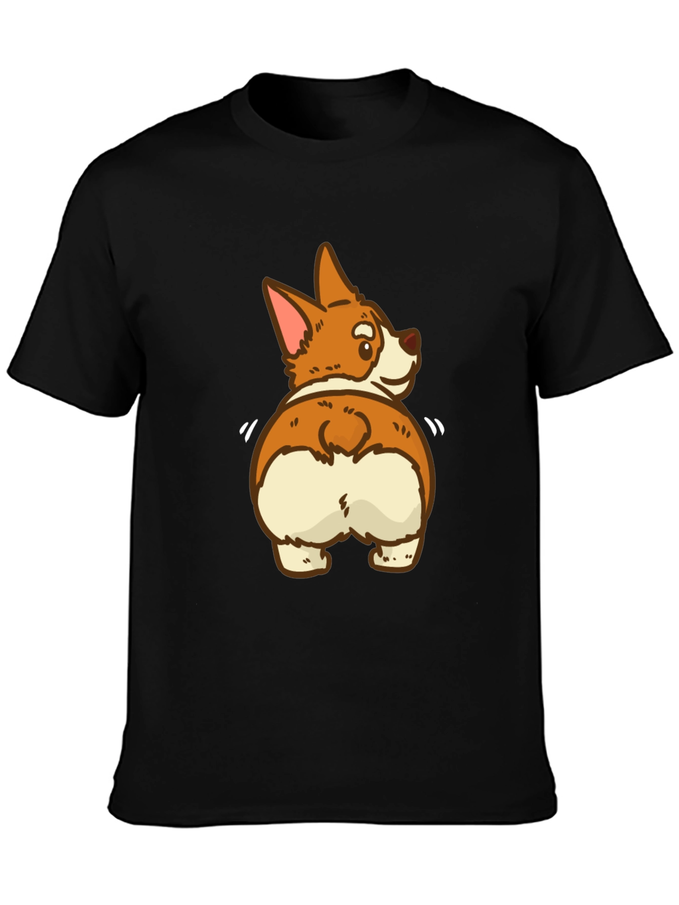 Funny Corgi Butt Black T-Shirt