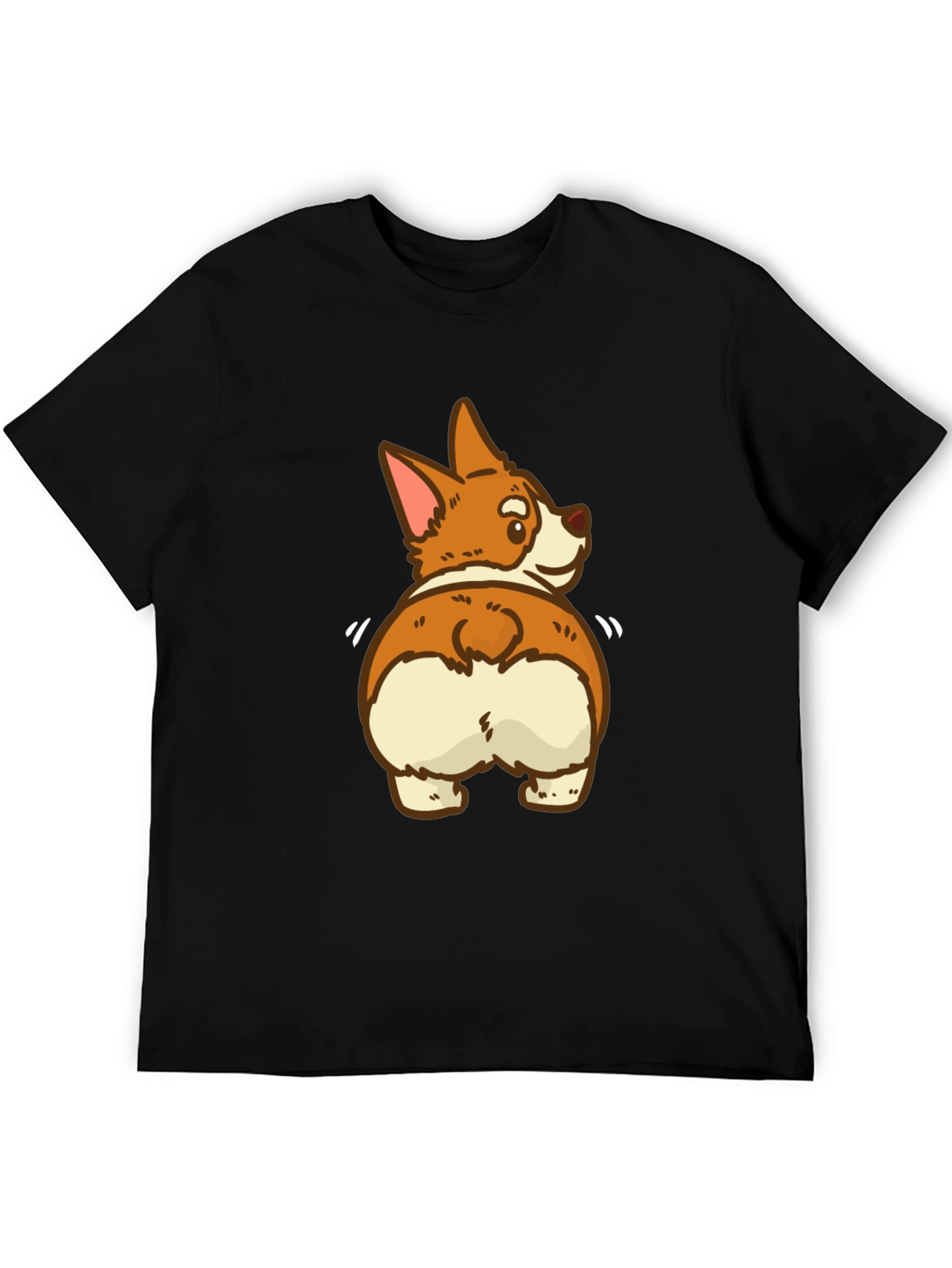 Funny Corgi Butt Black T-Shirt