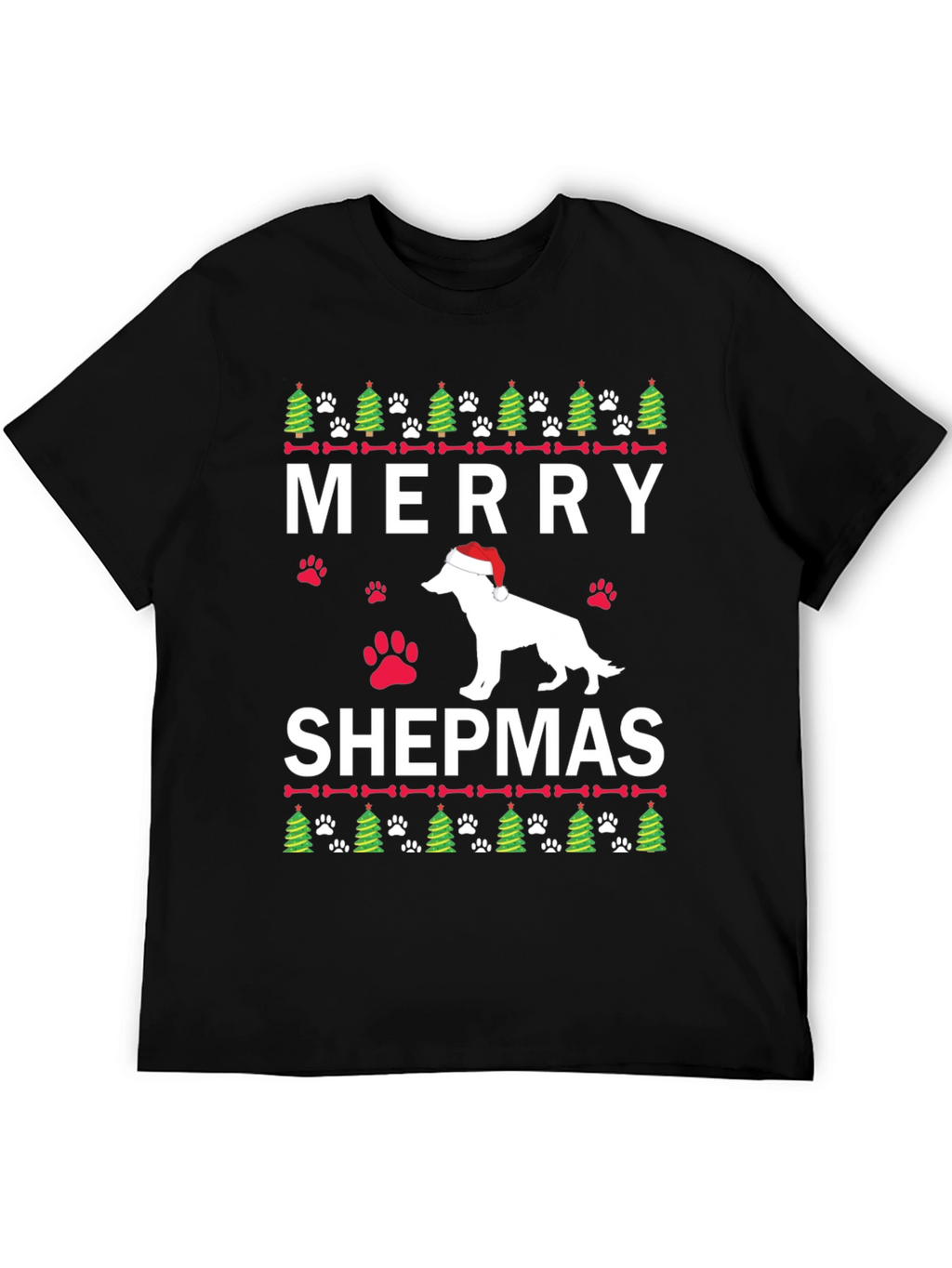 Merry Shepmas Christmas Dog T-Shirt