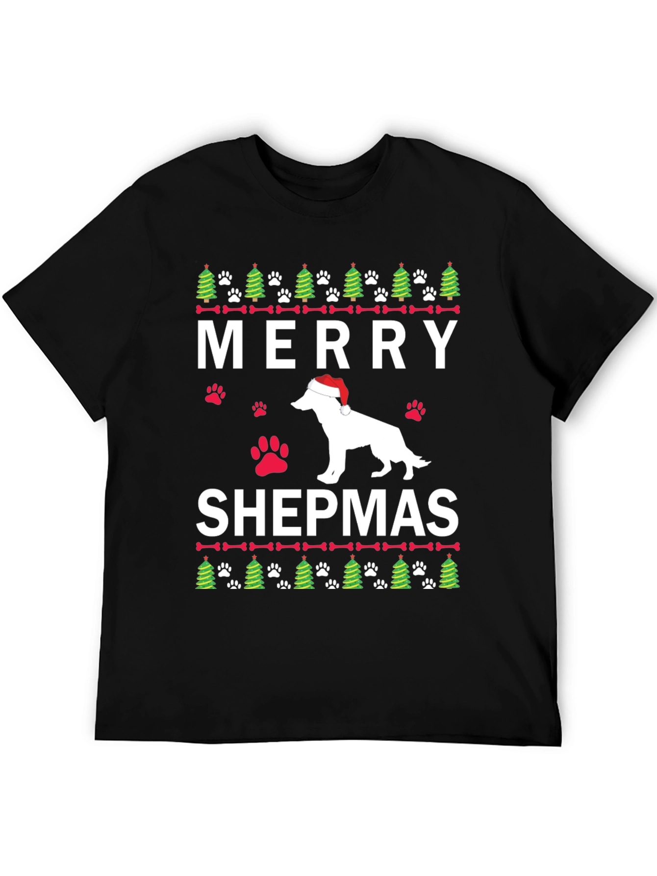 Merry Shepmas Christmas Dog T-Shirt
