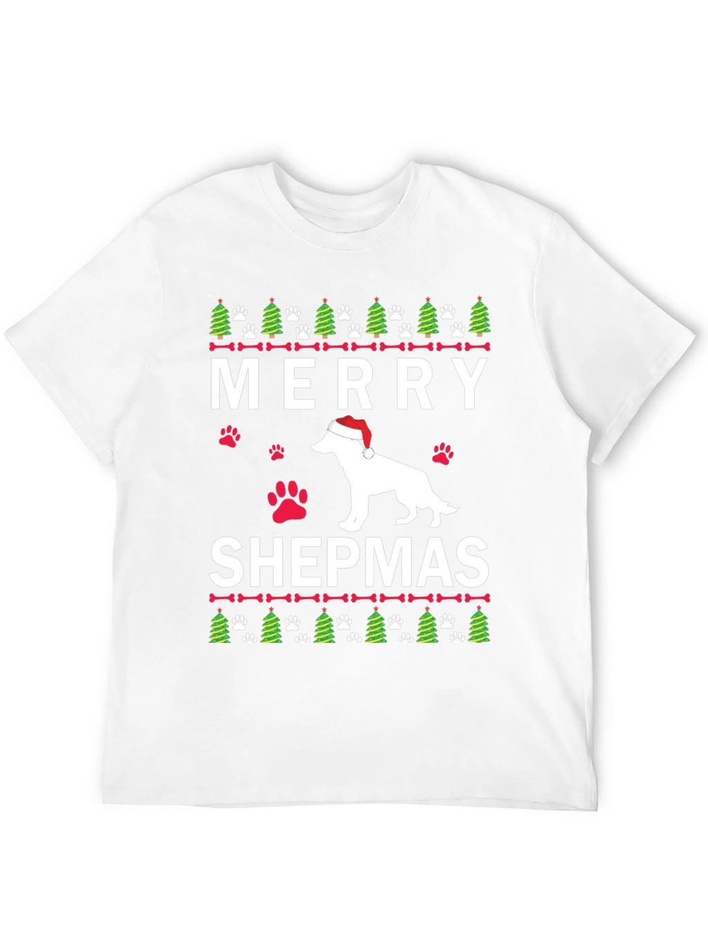 Merry Shepmas Christmas Dog T-Shirt