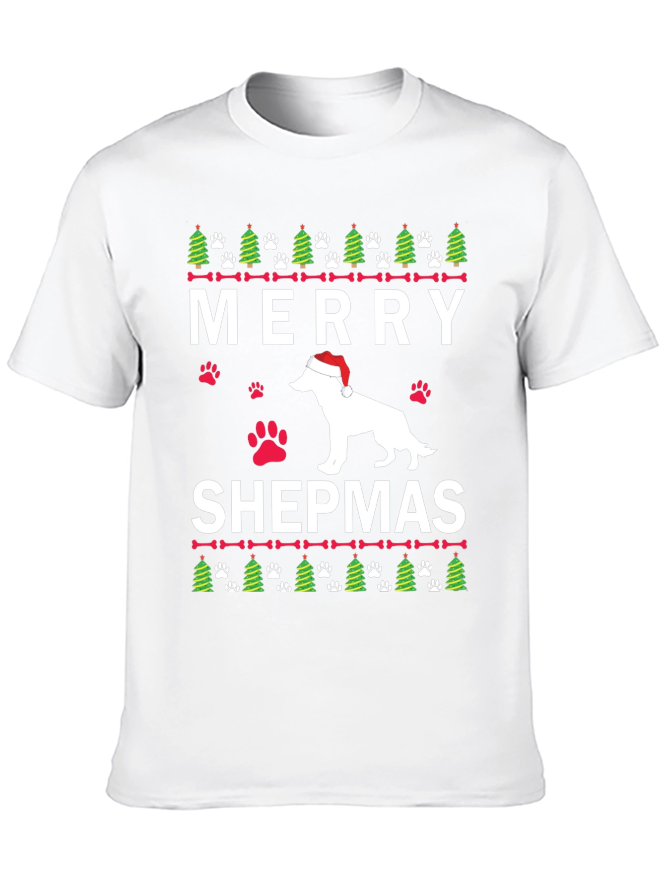 Merry Shepmas Christmas Dog T-Shirt
