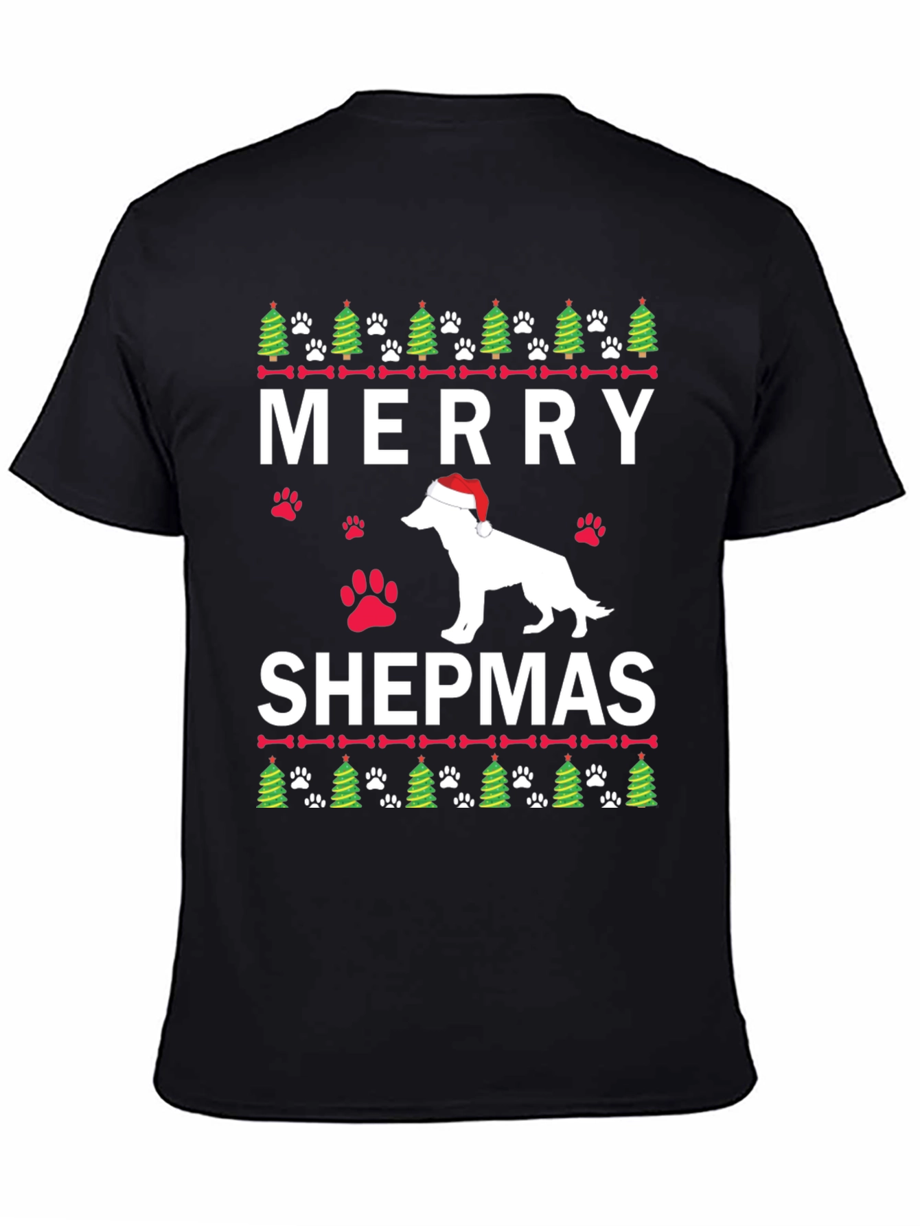 Merry Shepmas Christmas Dog T-Shirt