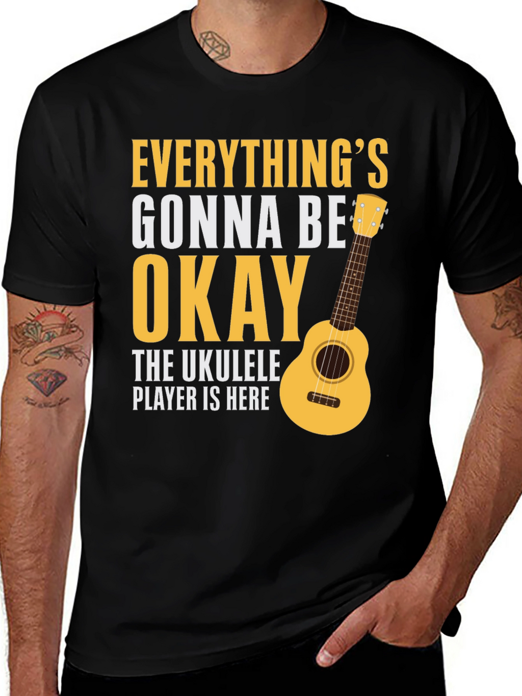 Ukulele Player Here T-Shirt - Everythings Okay