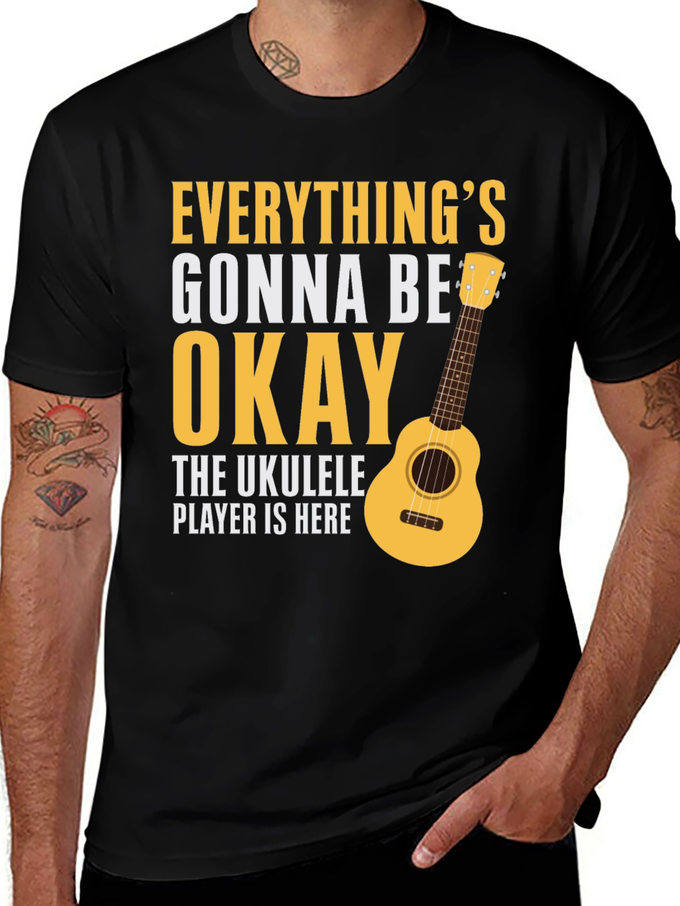 Ukulele Player Here T-Shirt - Everythings Okay
