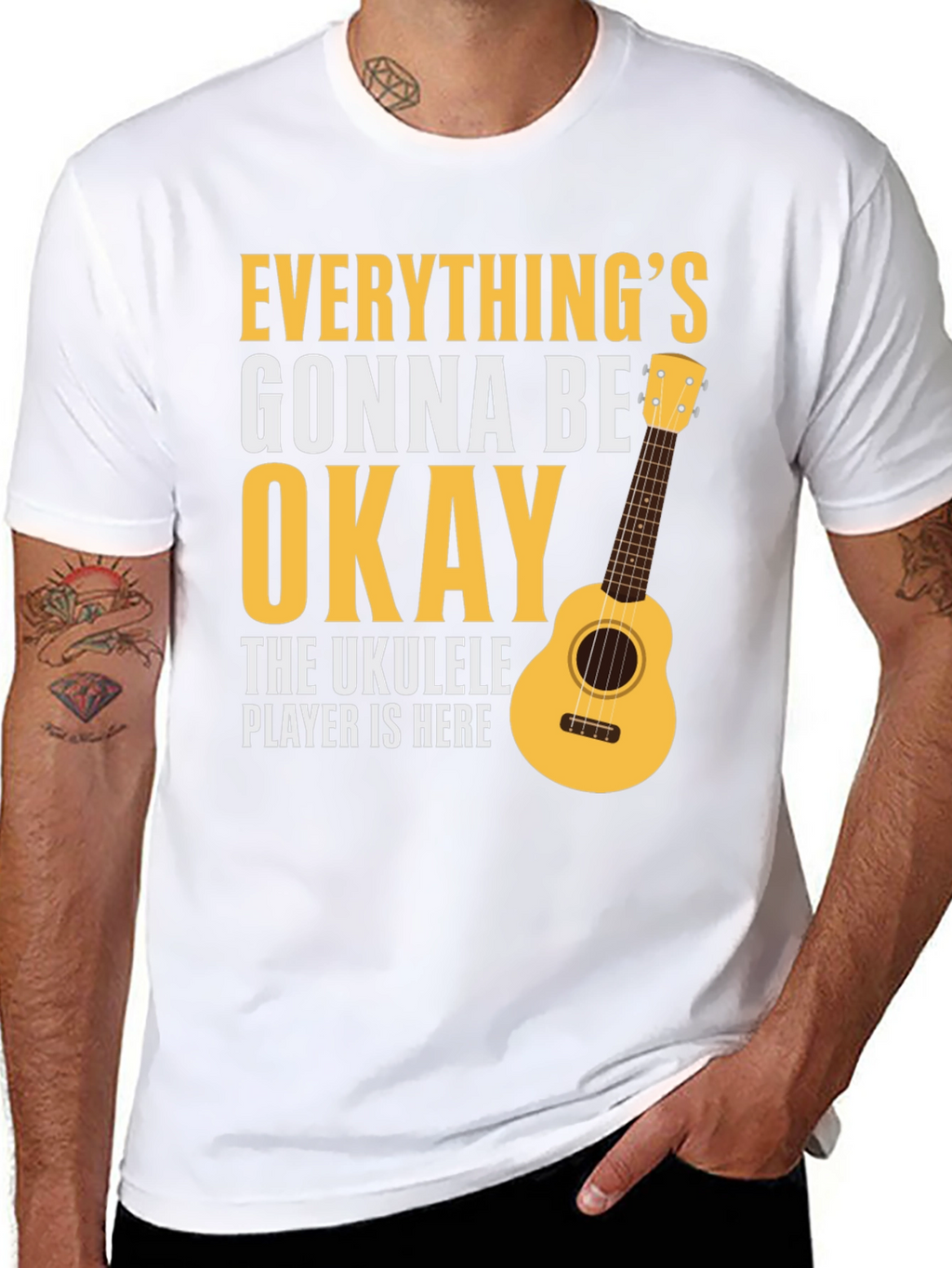 Ukulele Player Here T-Shirt - Everythings Okay