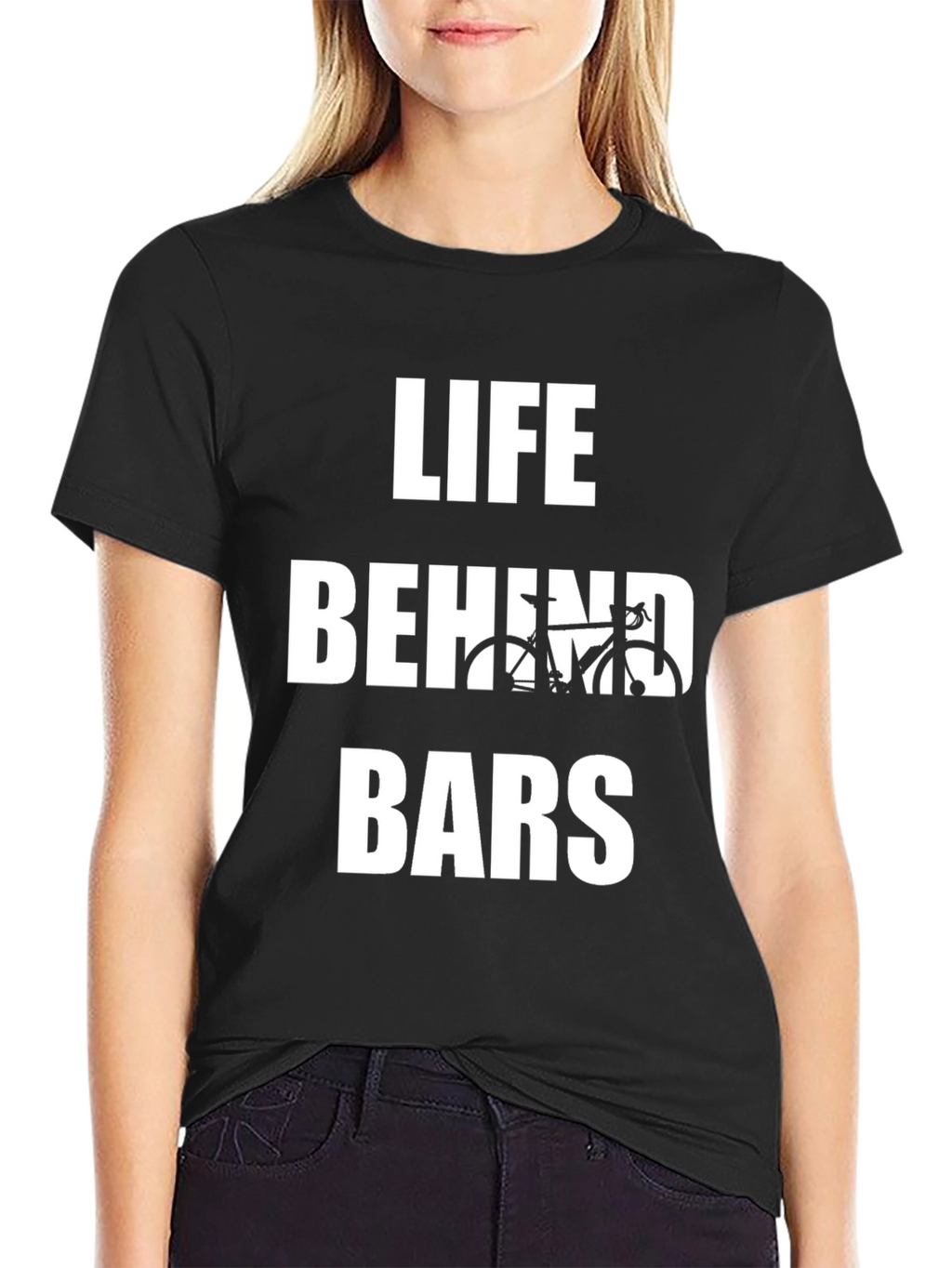 Life Behind Bars Bicycle Graphic Tee - Black