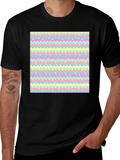 Pastel Waves & Stars Black Tee