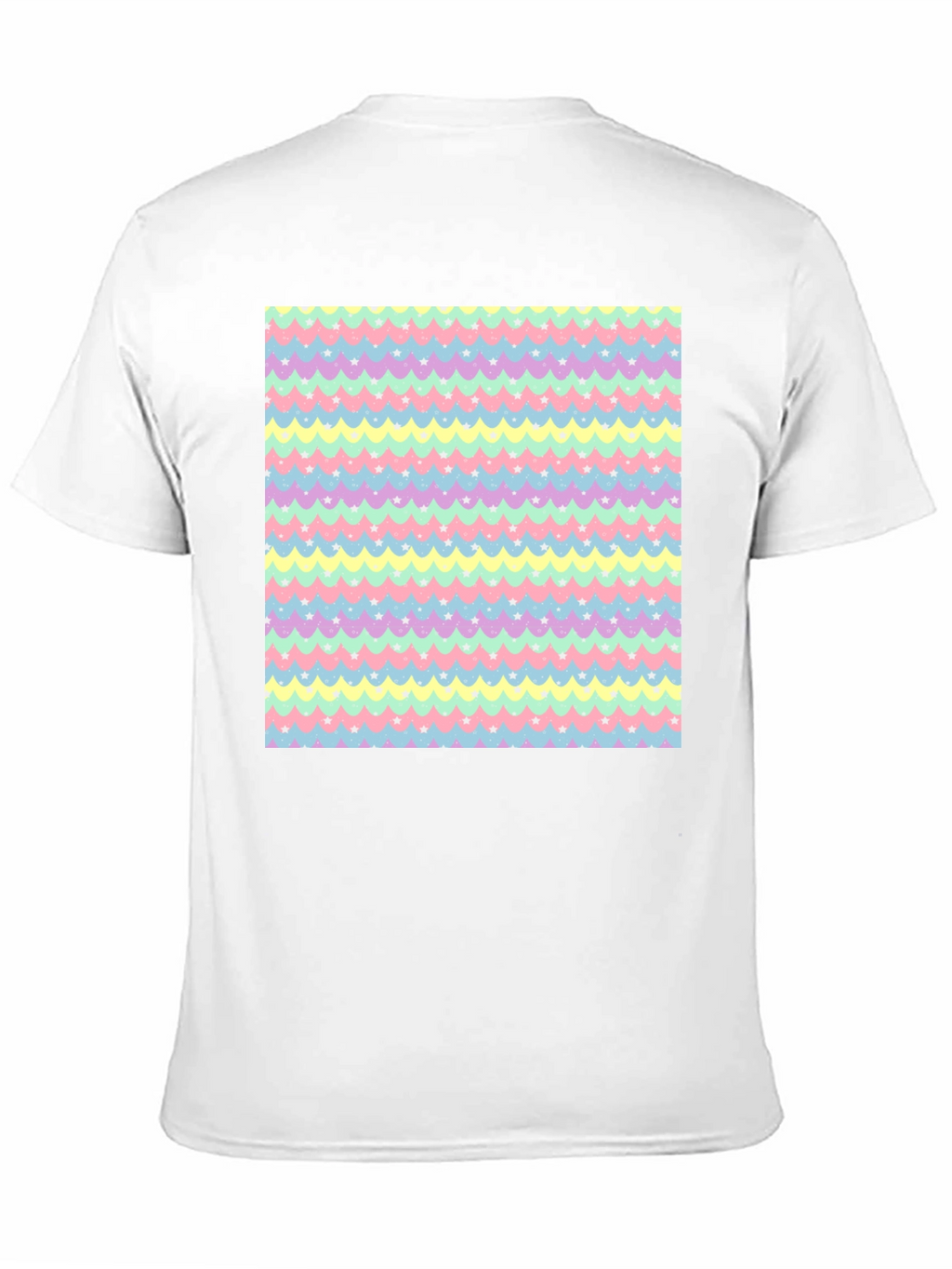 Pastel Waves & Stars Black Tee