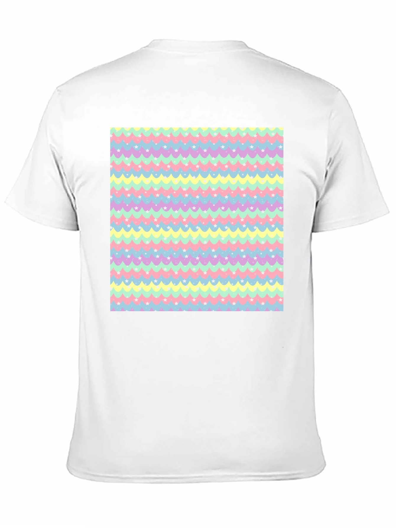 Pastel Waves & Stars Black Tee
