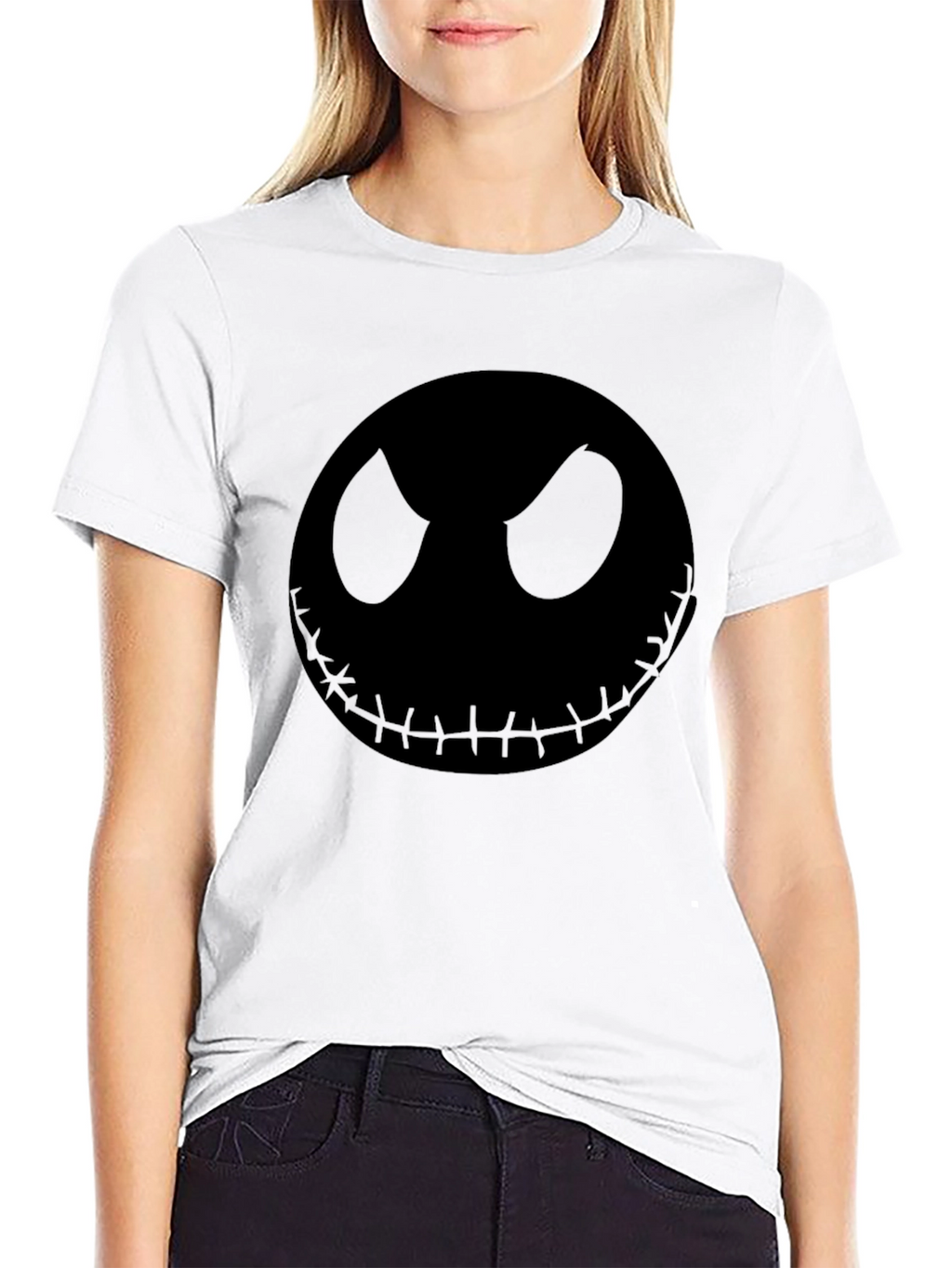 Spooky Jack Skellington Graphic Tee - Mens Black T-Shirt