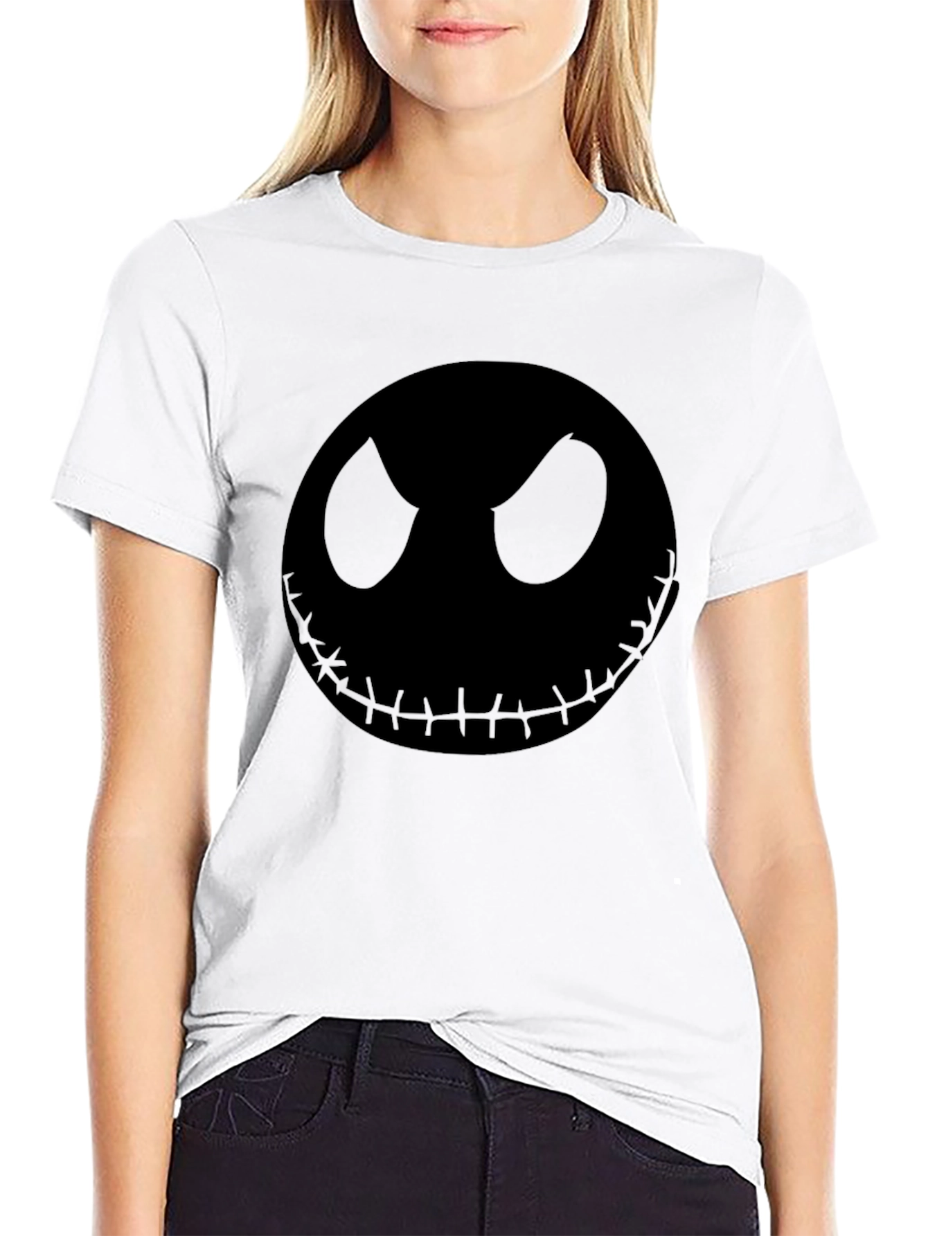 Spooky Jack Skellington Graphic Tee - Mens Black T-Shirt
