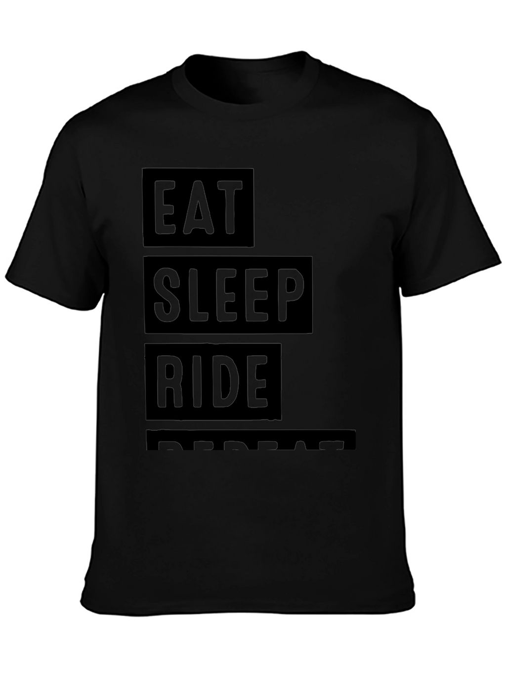 Eat Sleep Ride Repeat Black Graphic Tee