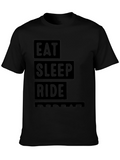 Eat Sleep Ride Repeat Black Graphic Tee