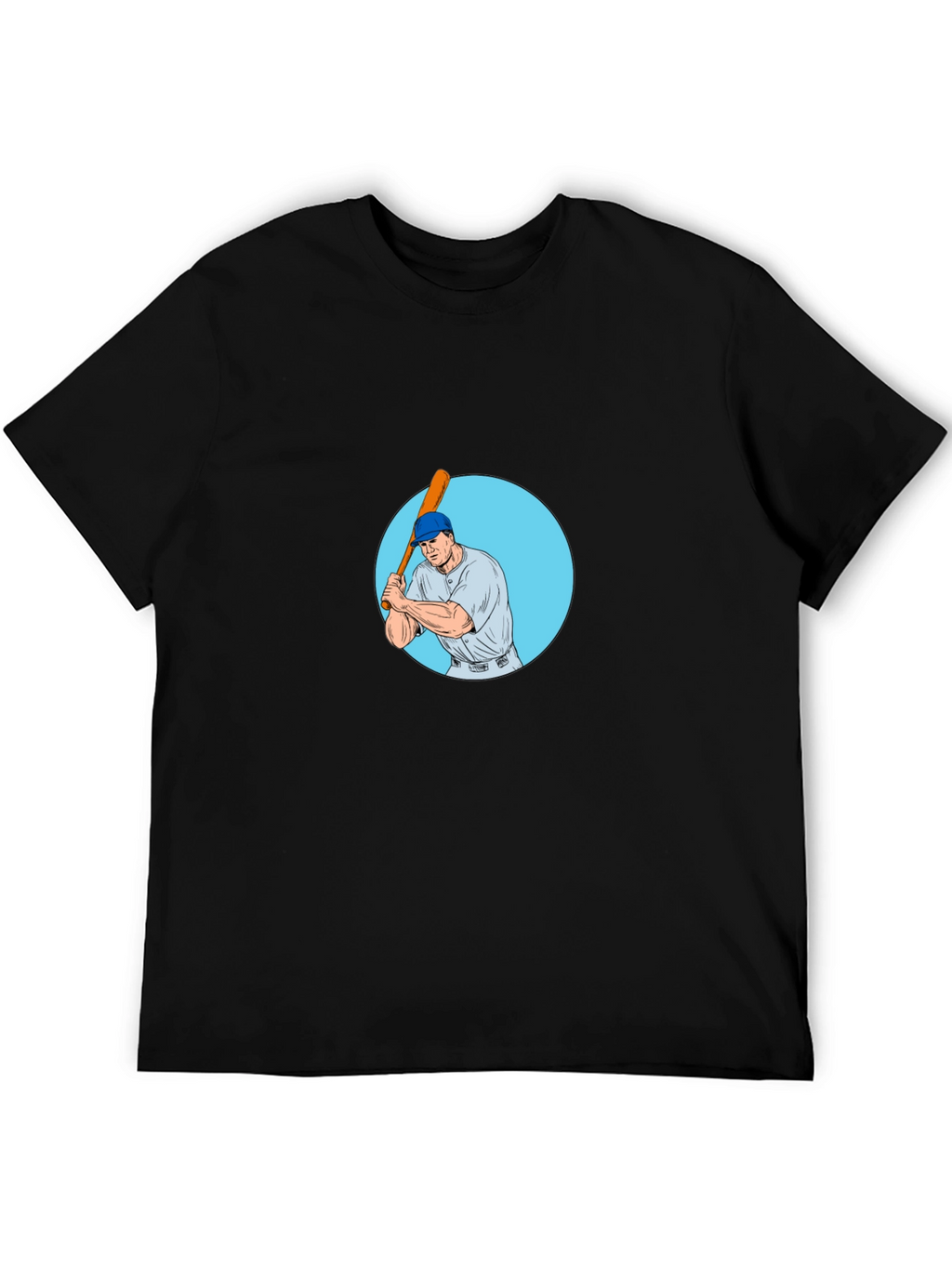 Batter Up! Baseball Player Graphic Tee - Black