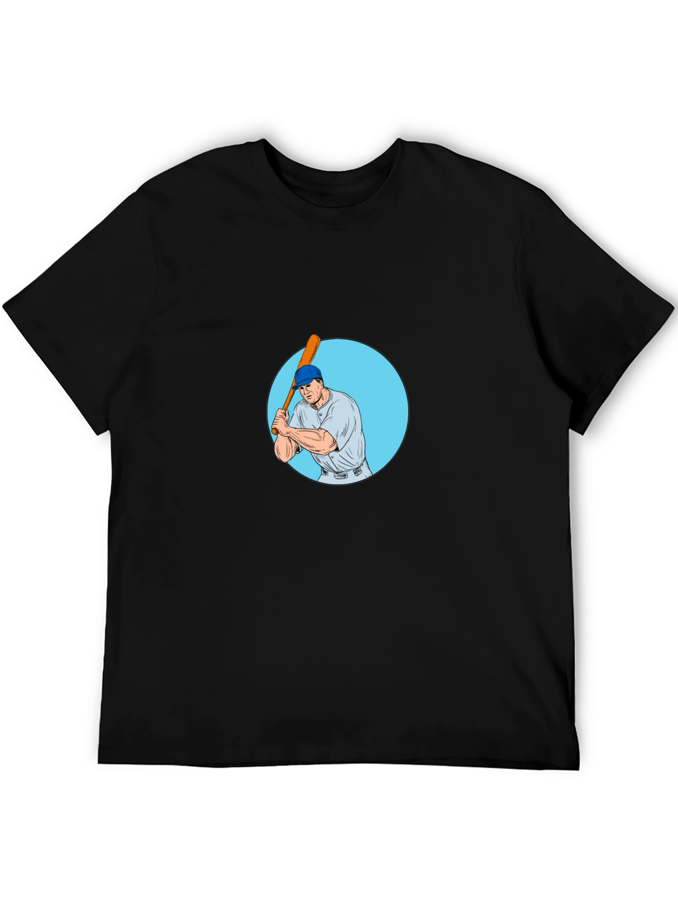 Batter Up! Baseball Player Graphic Tee - Black