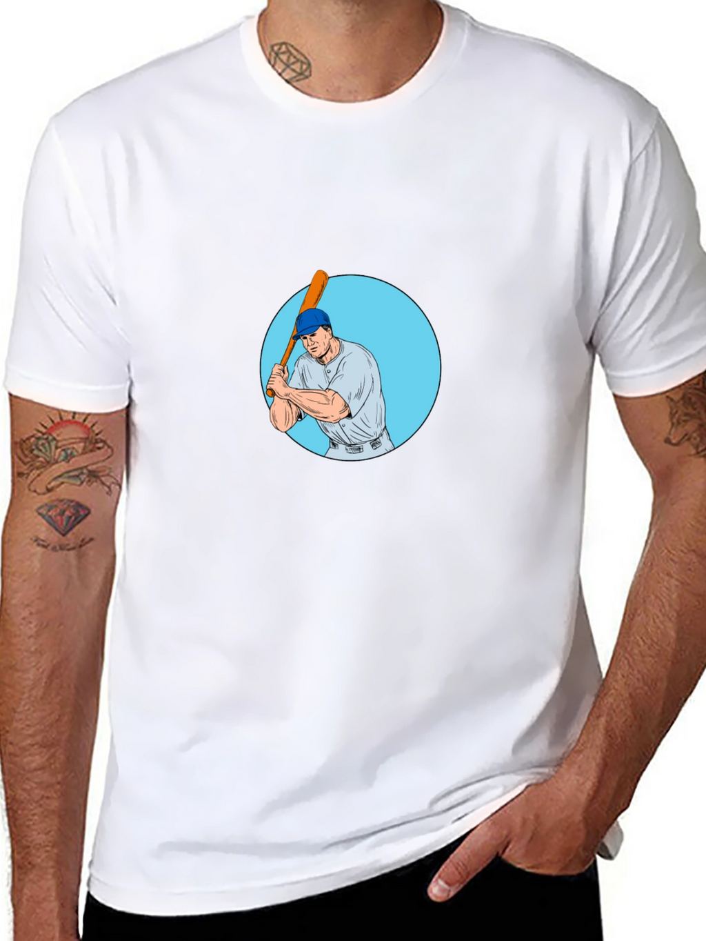 Batter Up! Baseball Player Graphic Tee - Black