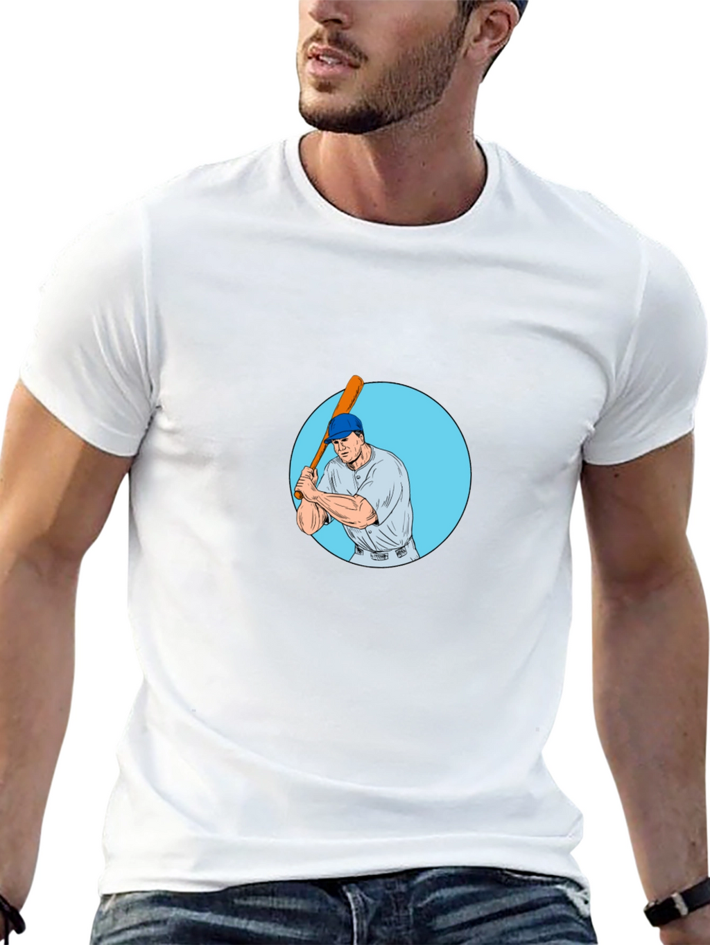 Batter Up! Baseball Player Graphic Tee - Black