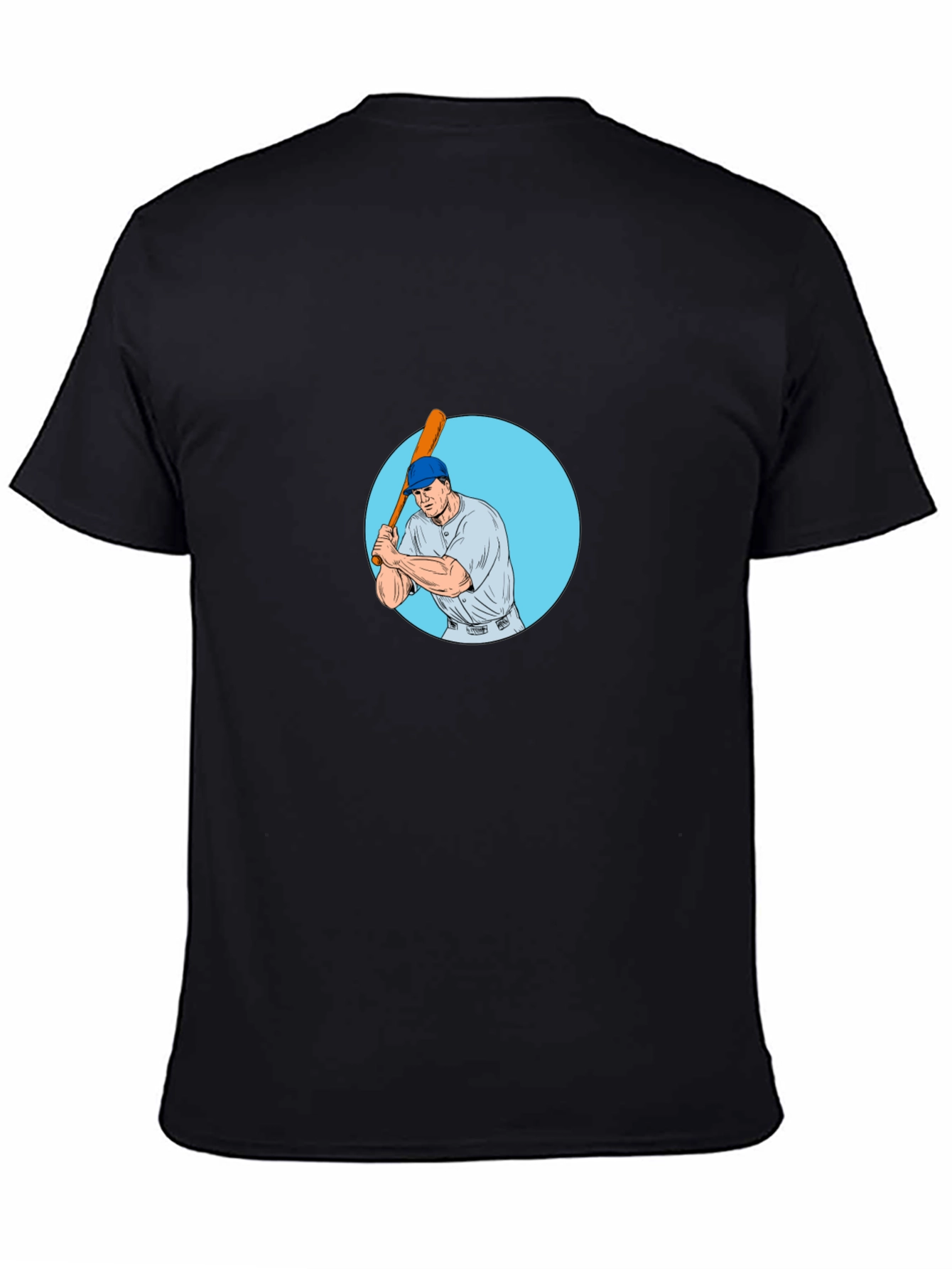 Batter Up! Baseball Player Graphic Tee - Black
