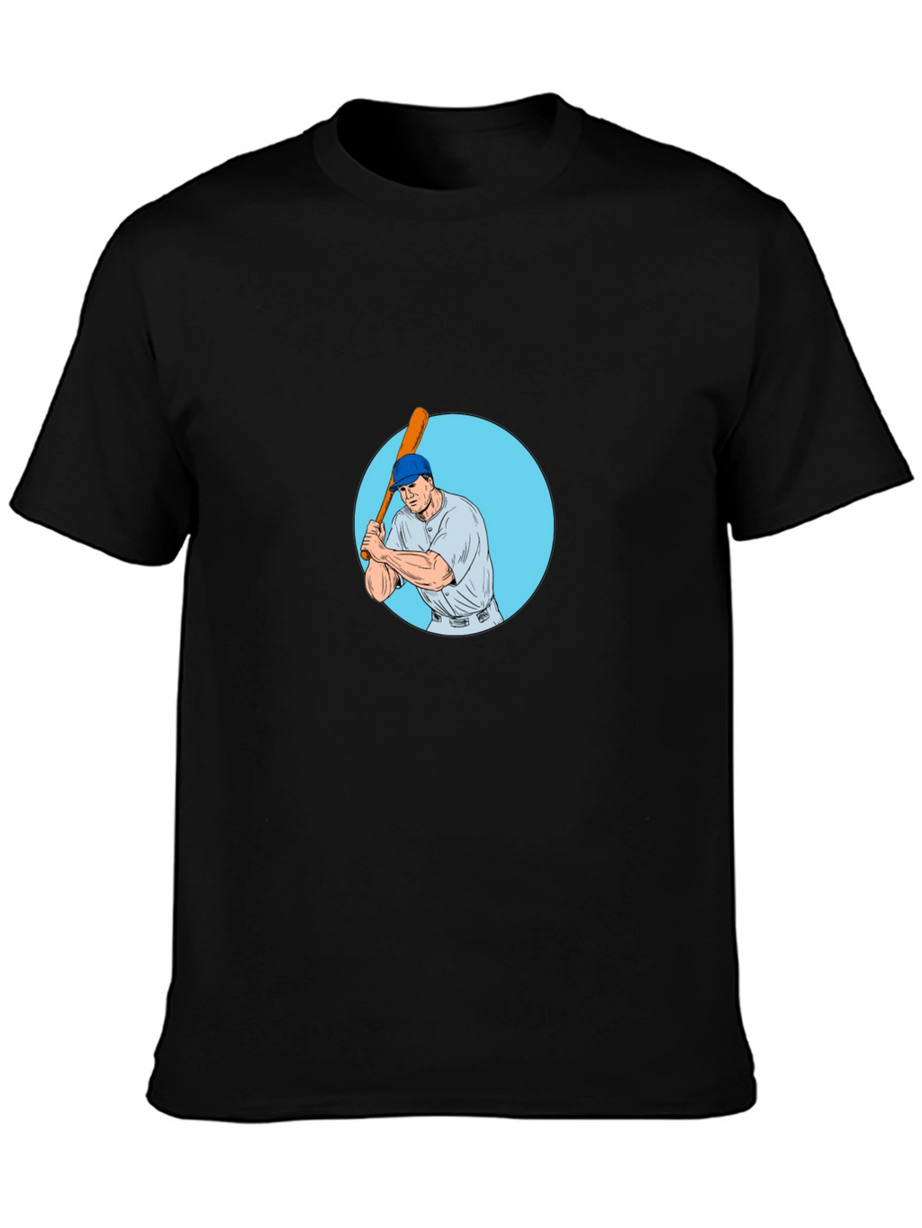 Batter Up! Baseball Player Graphic Tee - Black