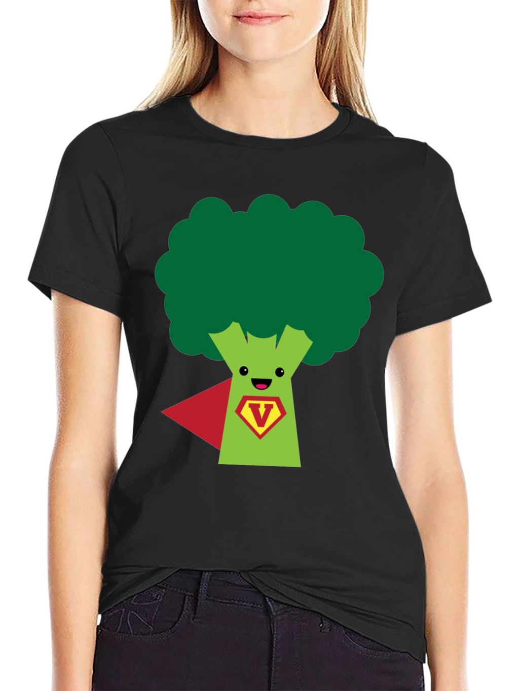 Super Broccoli Hero T-Shirt - Funny Vegan Power Tee