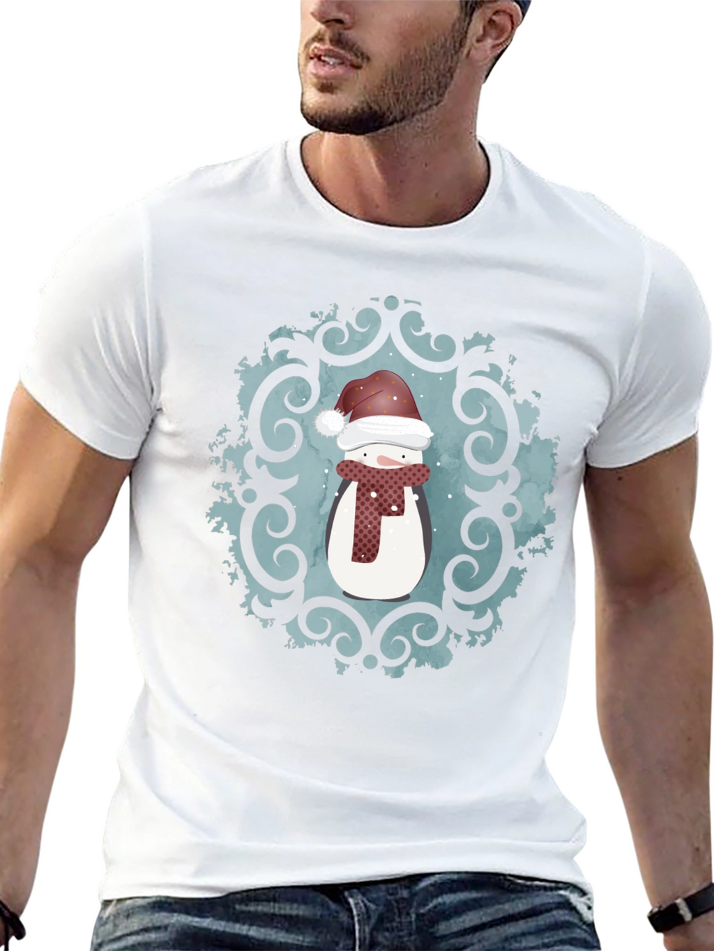 Festive Snowman Graphic Tee - Holiday Cheer