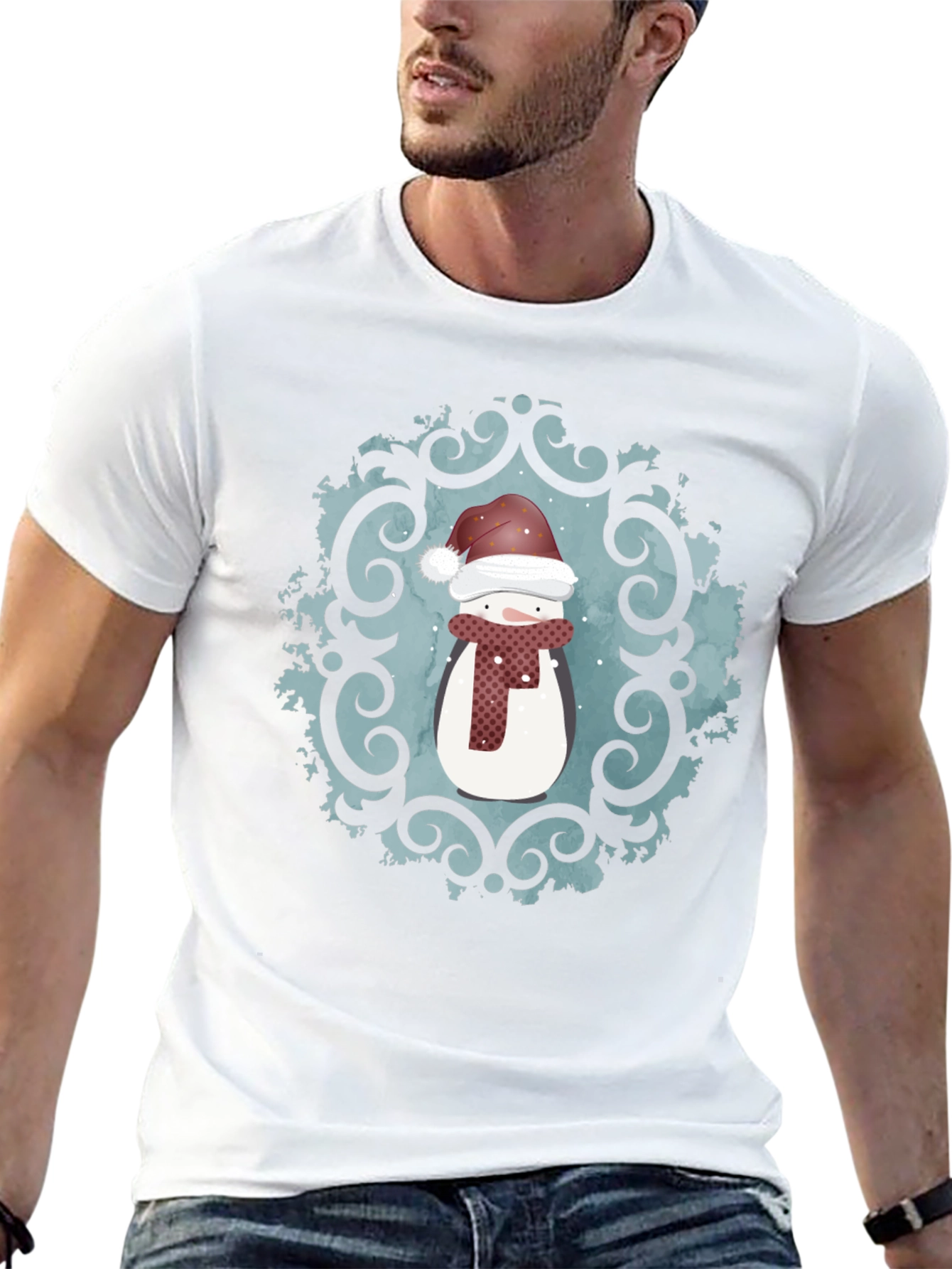 Festive Snowman Graphic Tee - Holiday Cheer