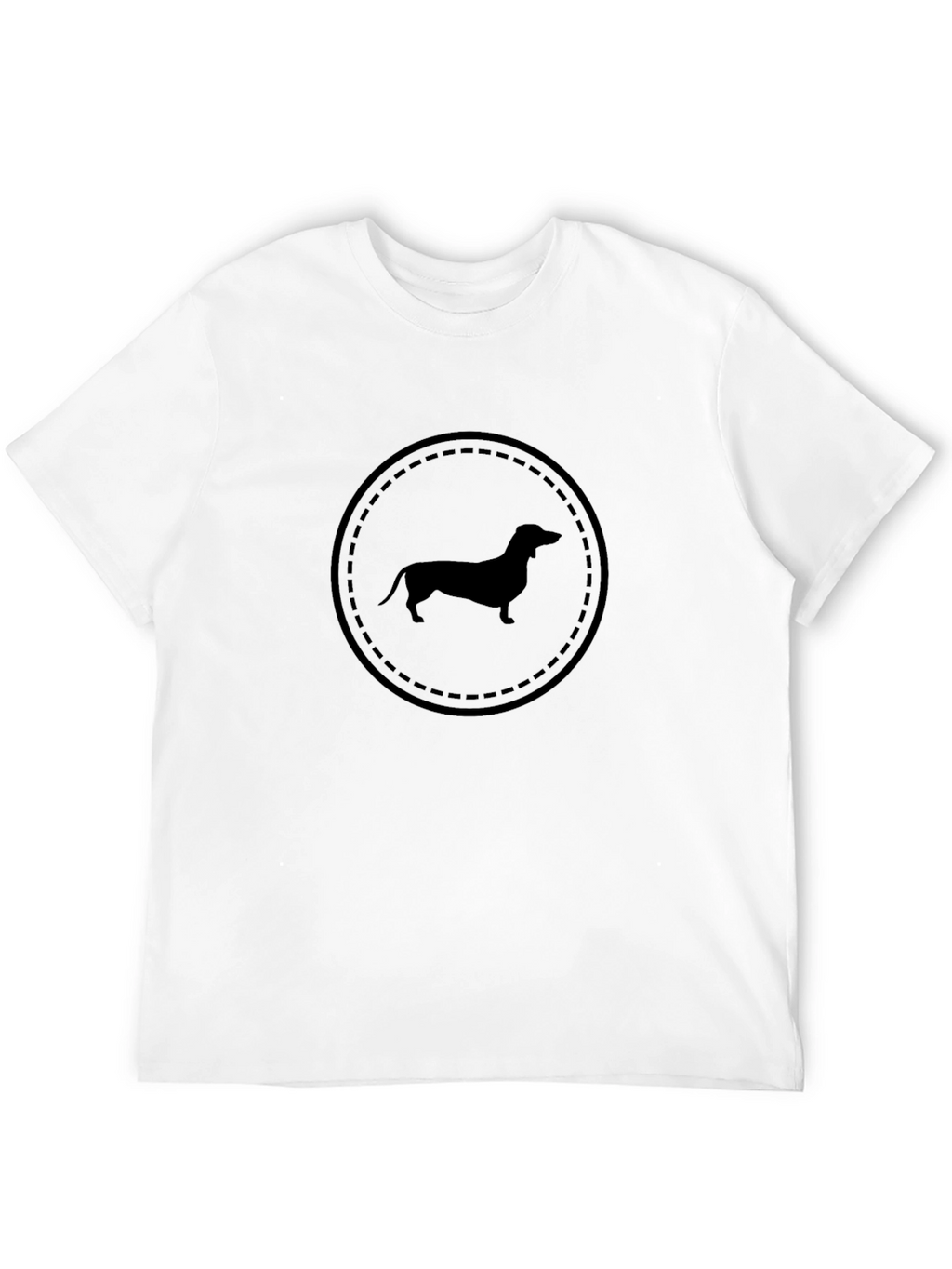 Dachshund Circle Graphic Tee - Black Cotton T-Shirt