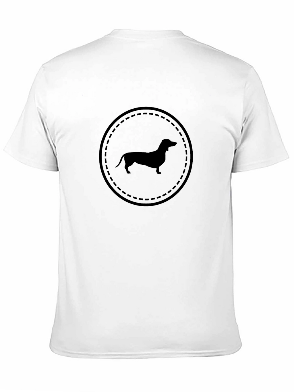 Dachshund Circle Graphic Tee - Black Cotton T-Shirt