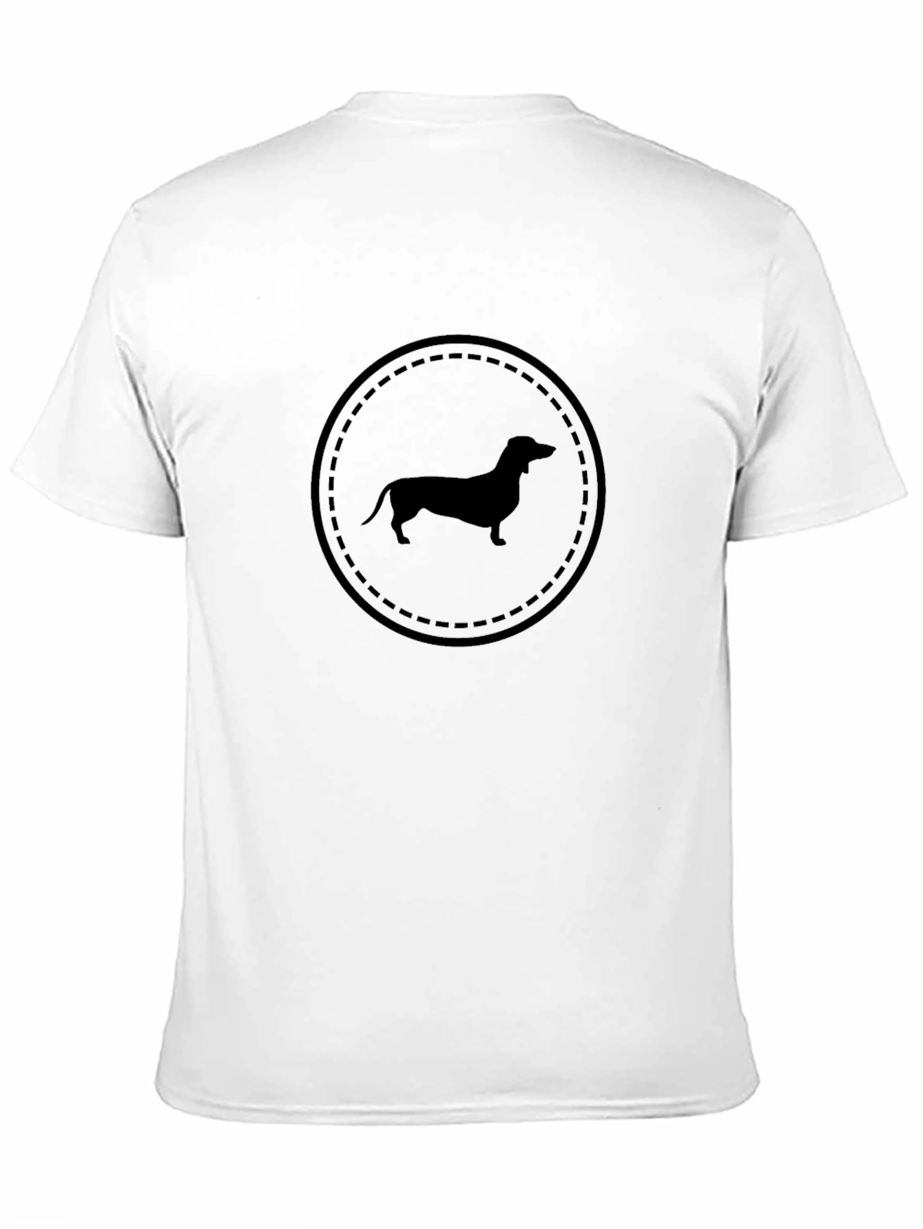 Dachshund Circle Graphic Tee - Black Cotton T-Shirt
