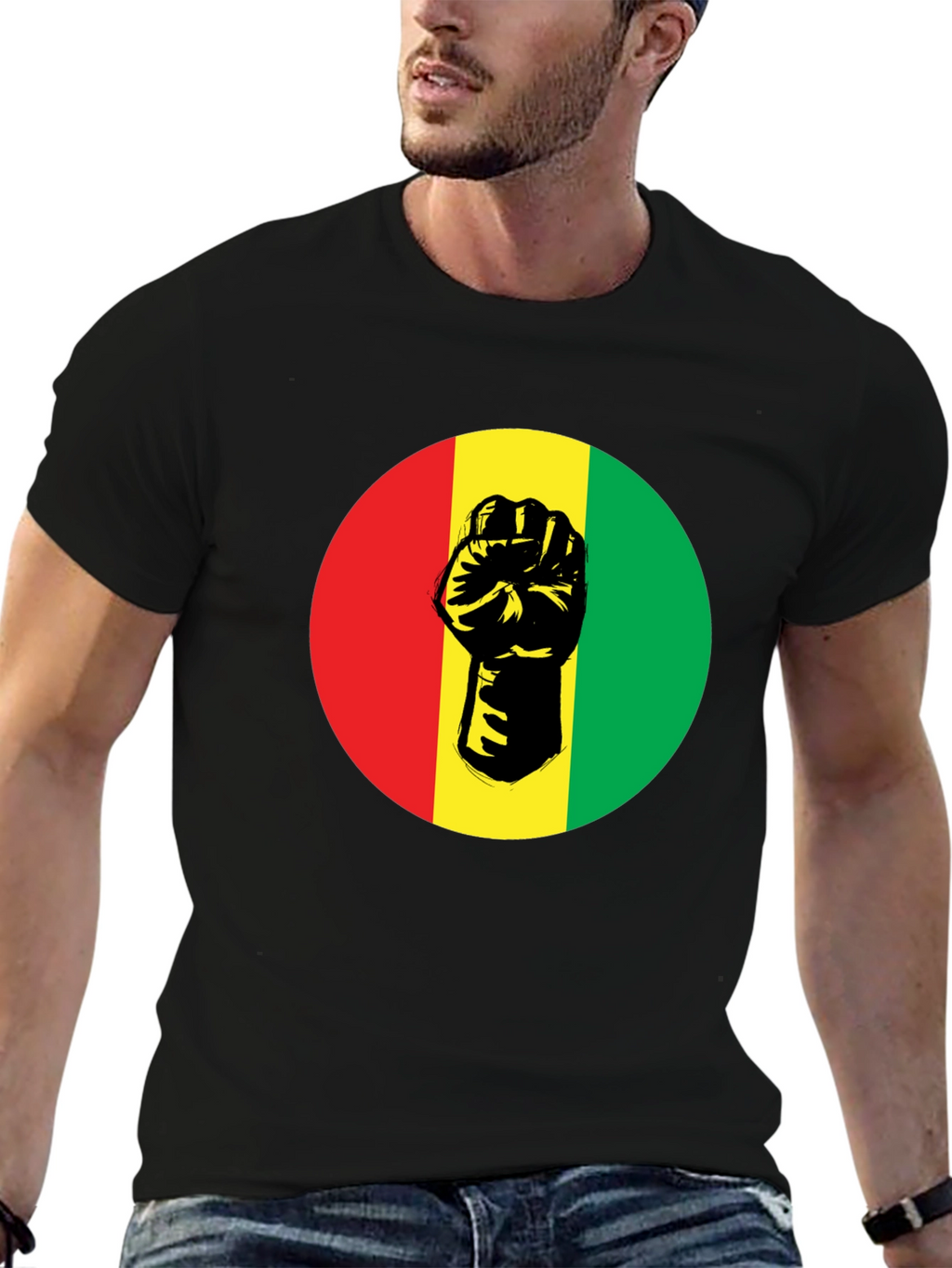 Pan-African Fist Graphic Tee - Black