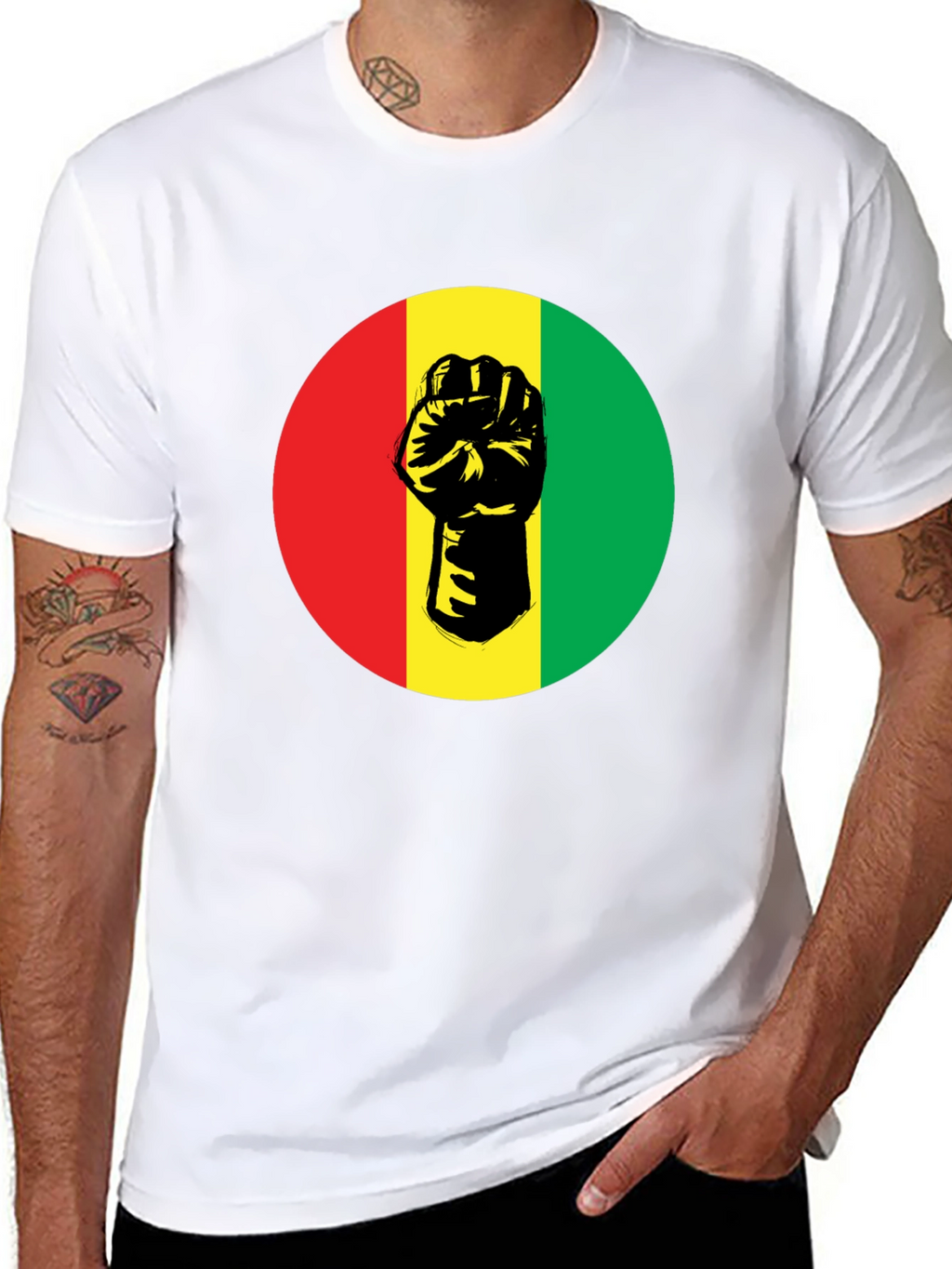 Pan-African Fist Graphic Tee - Black