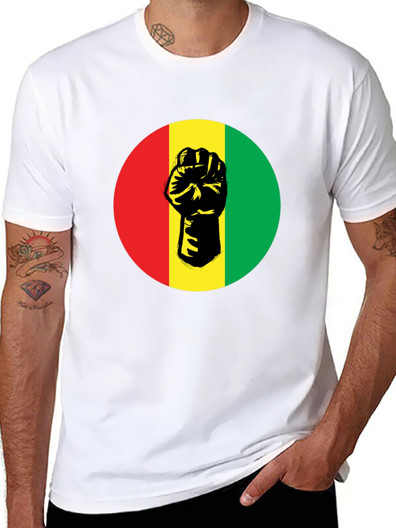 Pan-African Fist Graphic Tee - Black