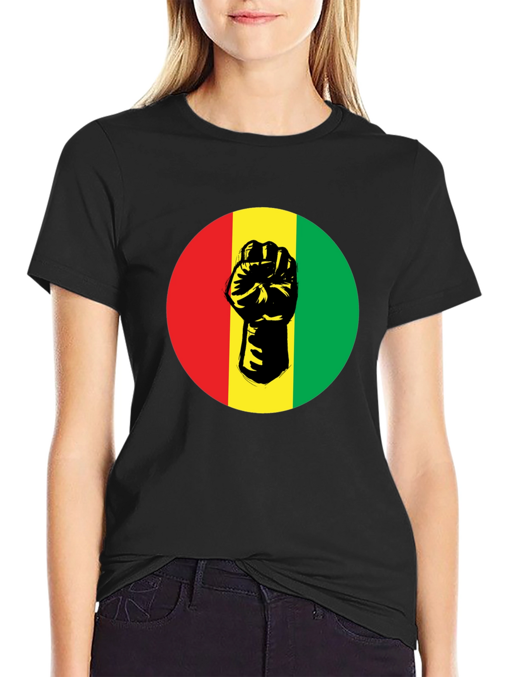 Pan-African Fist Graphic Tee - Black