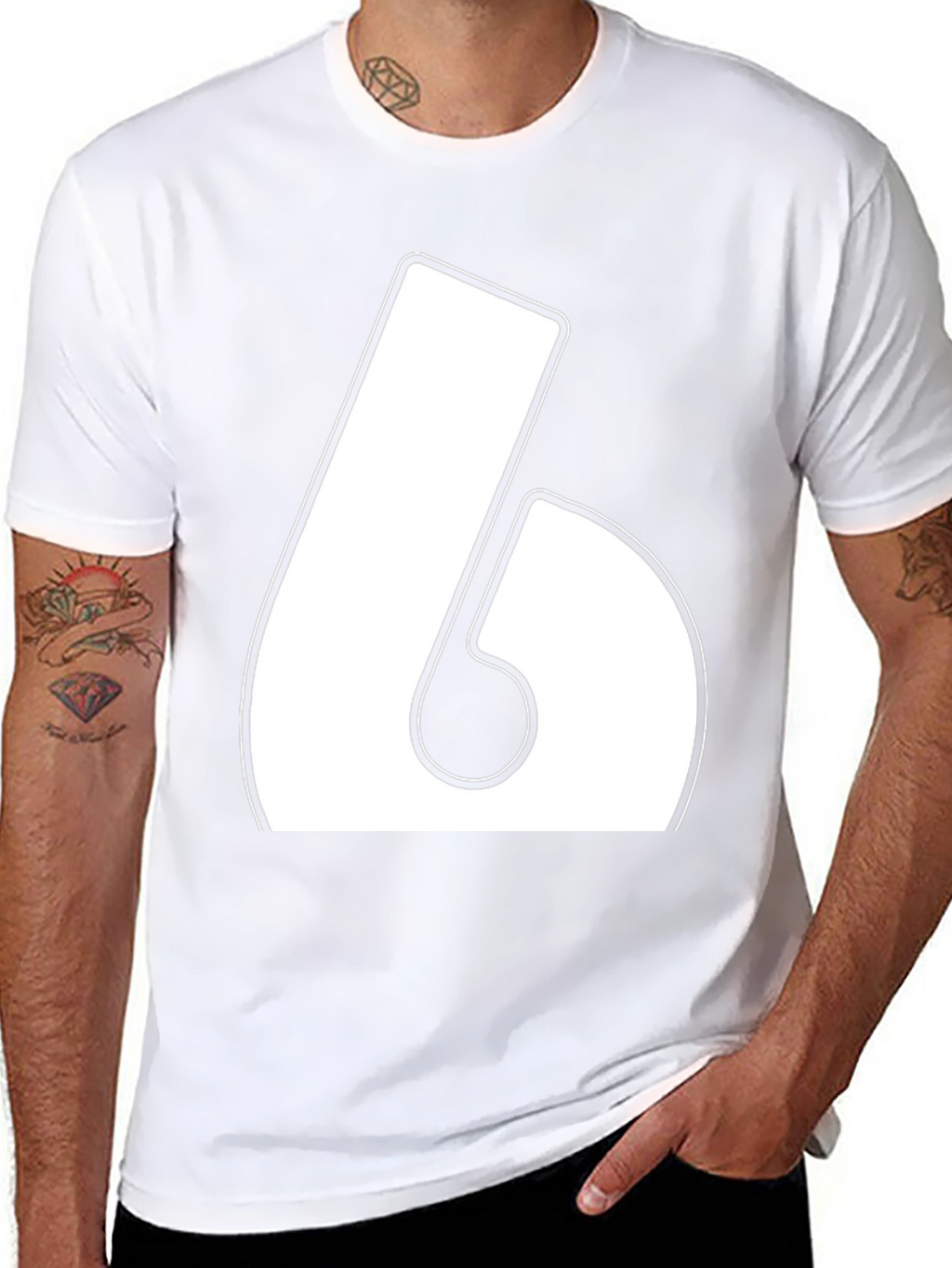 Bold Number 6 Graphic T-Shirt
