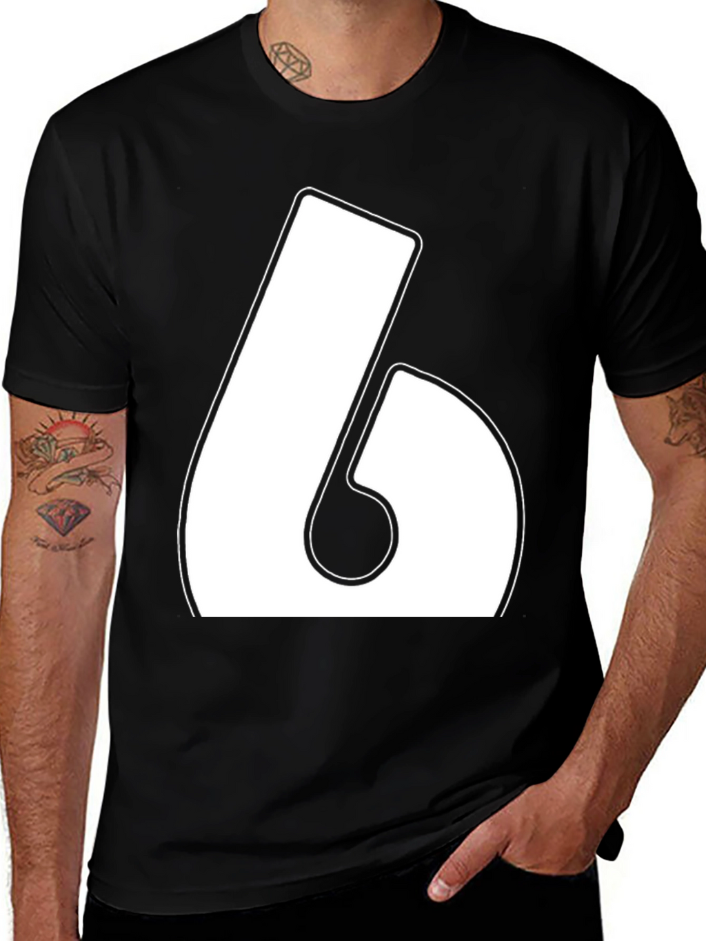 Bold Number 6 Graphic T-Shirt