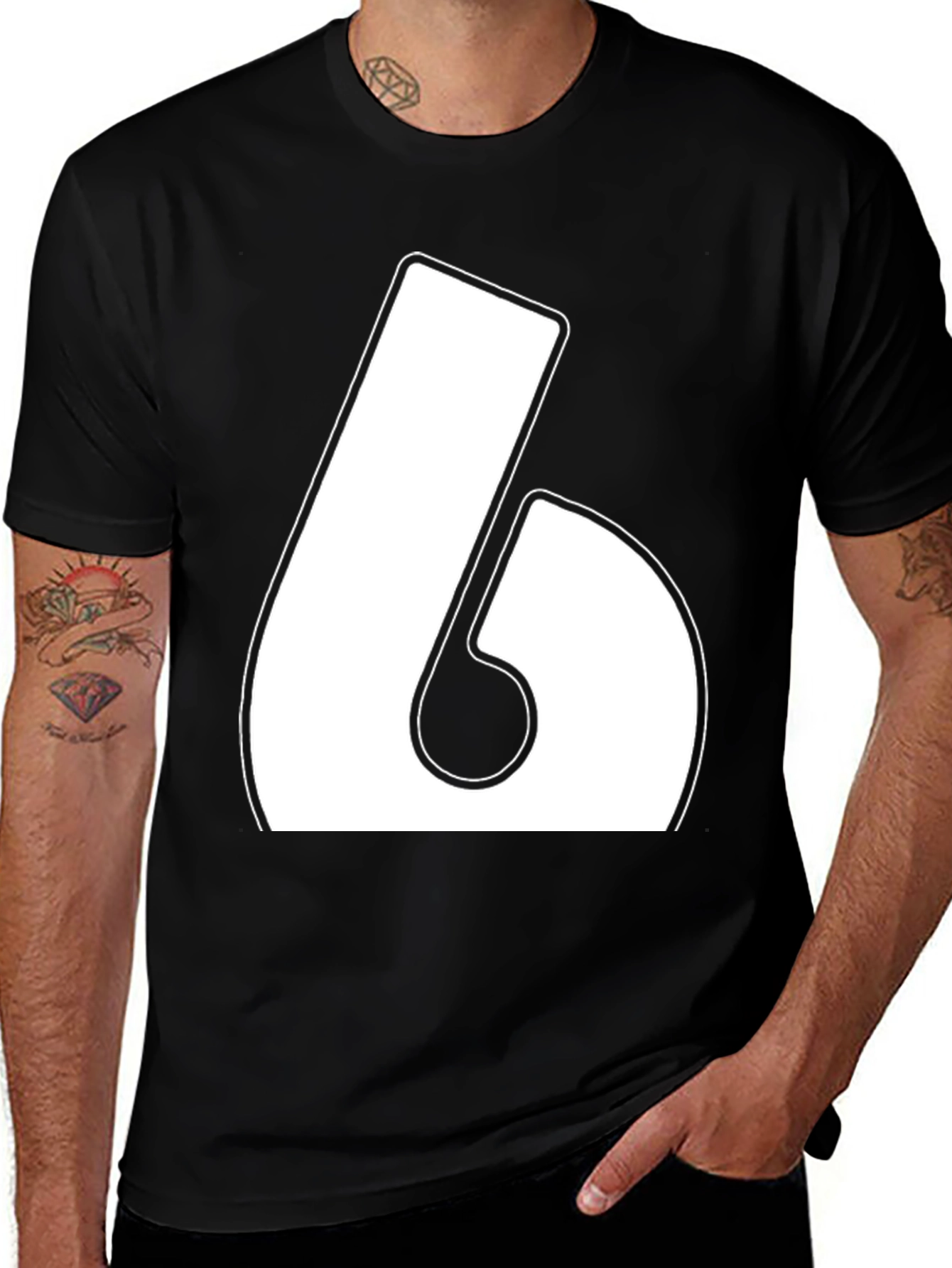 Bold Number 6 Graphic T-Shirt