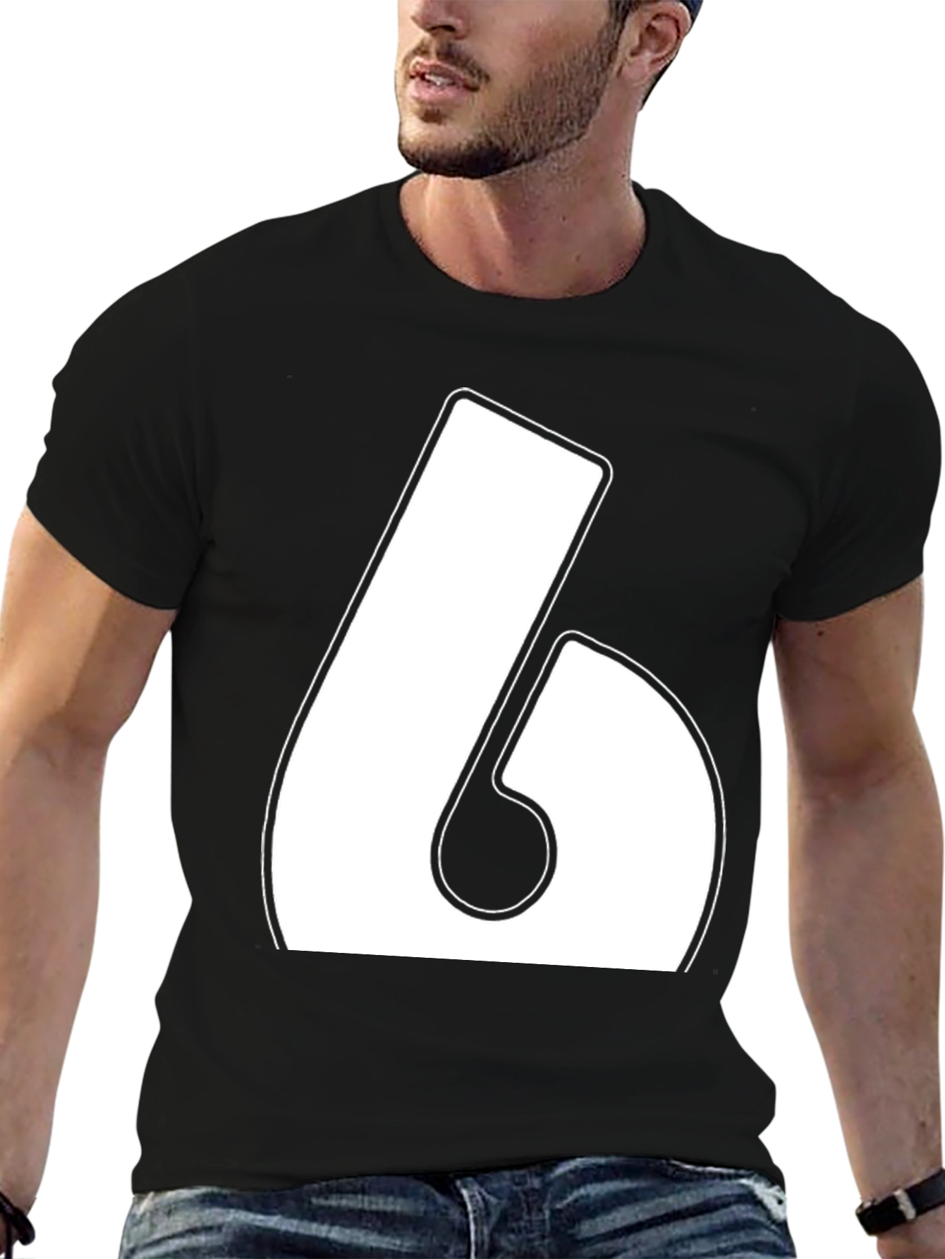 Bold Number 6 Graphic T-Shirt